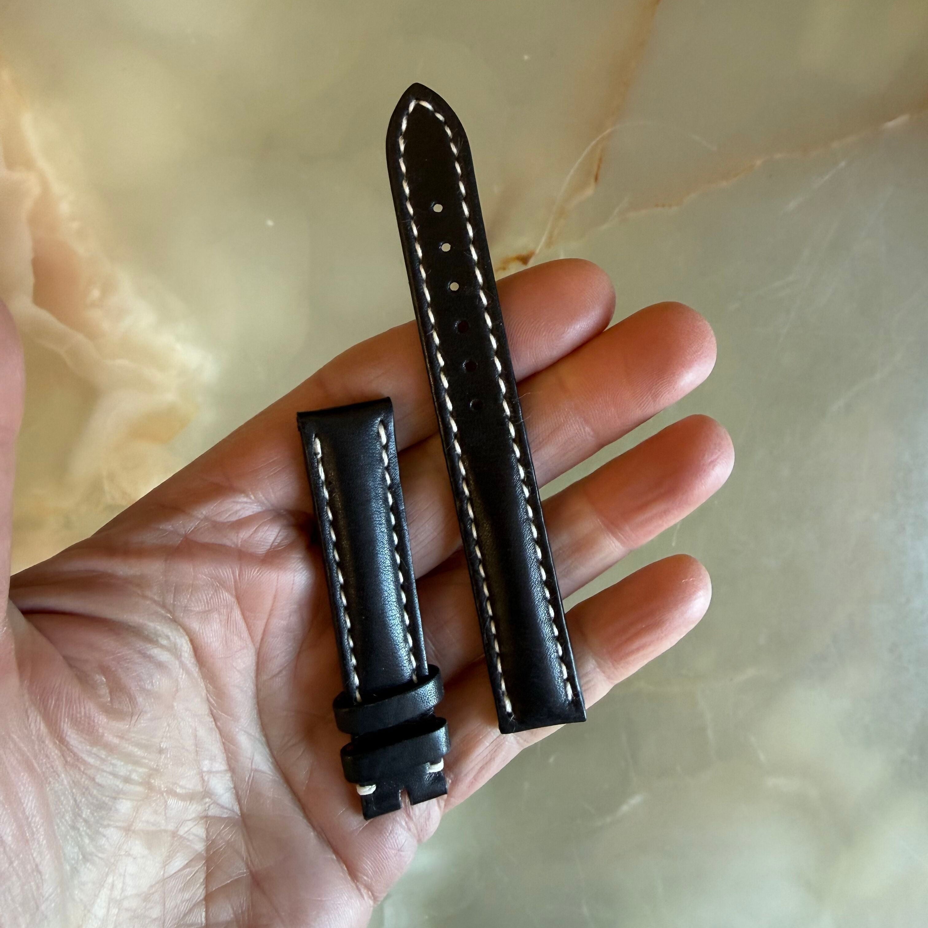 Authentic Breitling Black Leather Watch Strap Band 15mm 402X