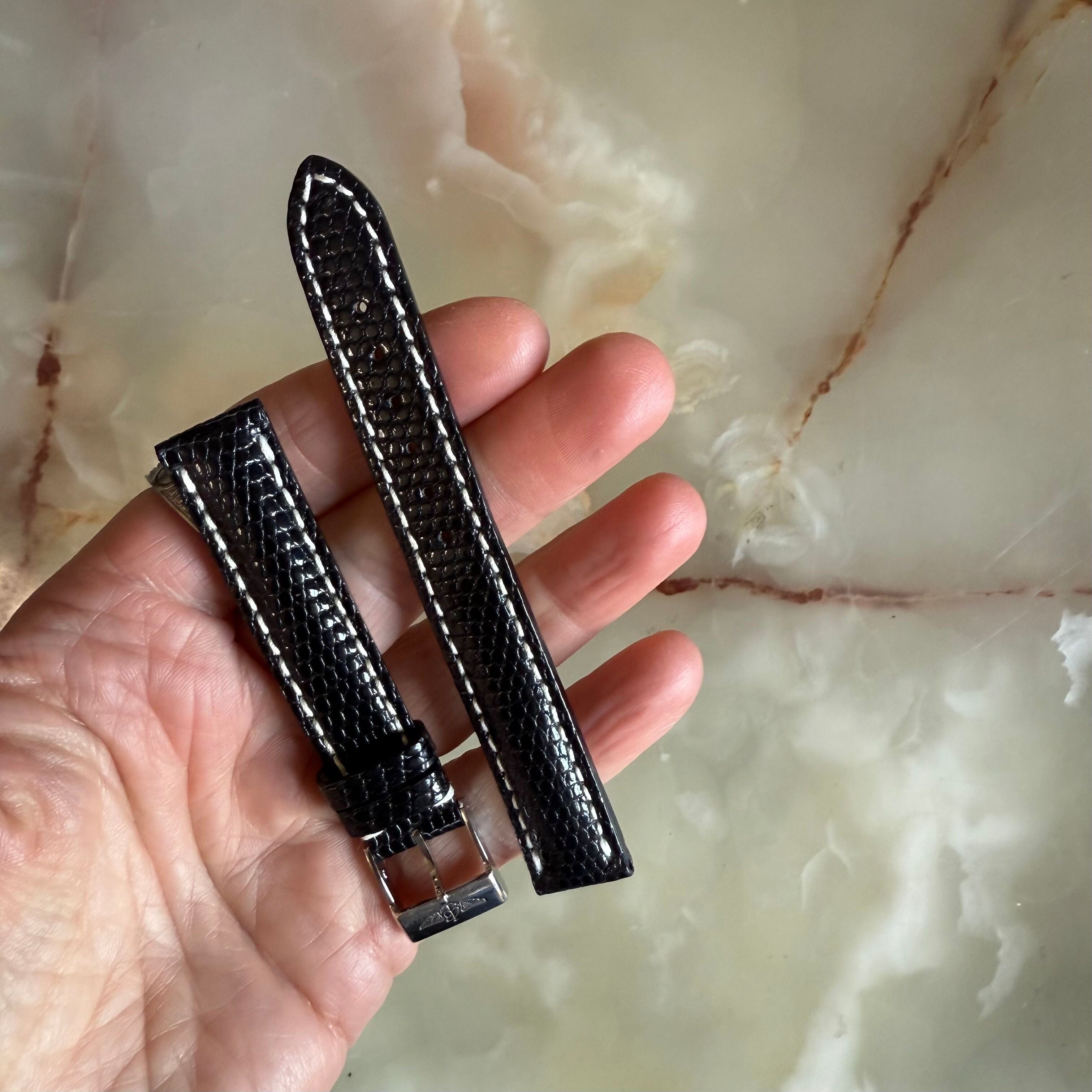 Authentic Breitling Black Lizard Watch Strap Band  110Z 15mm with Buckle