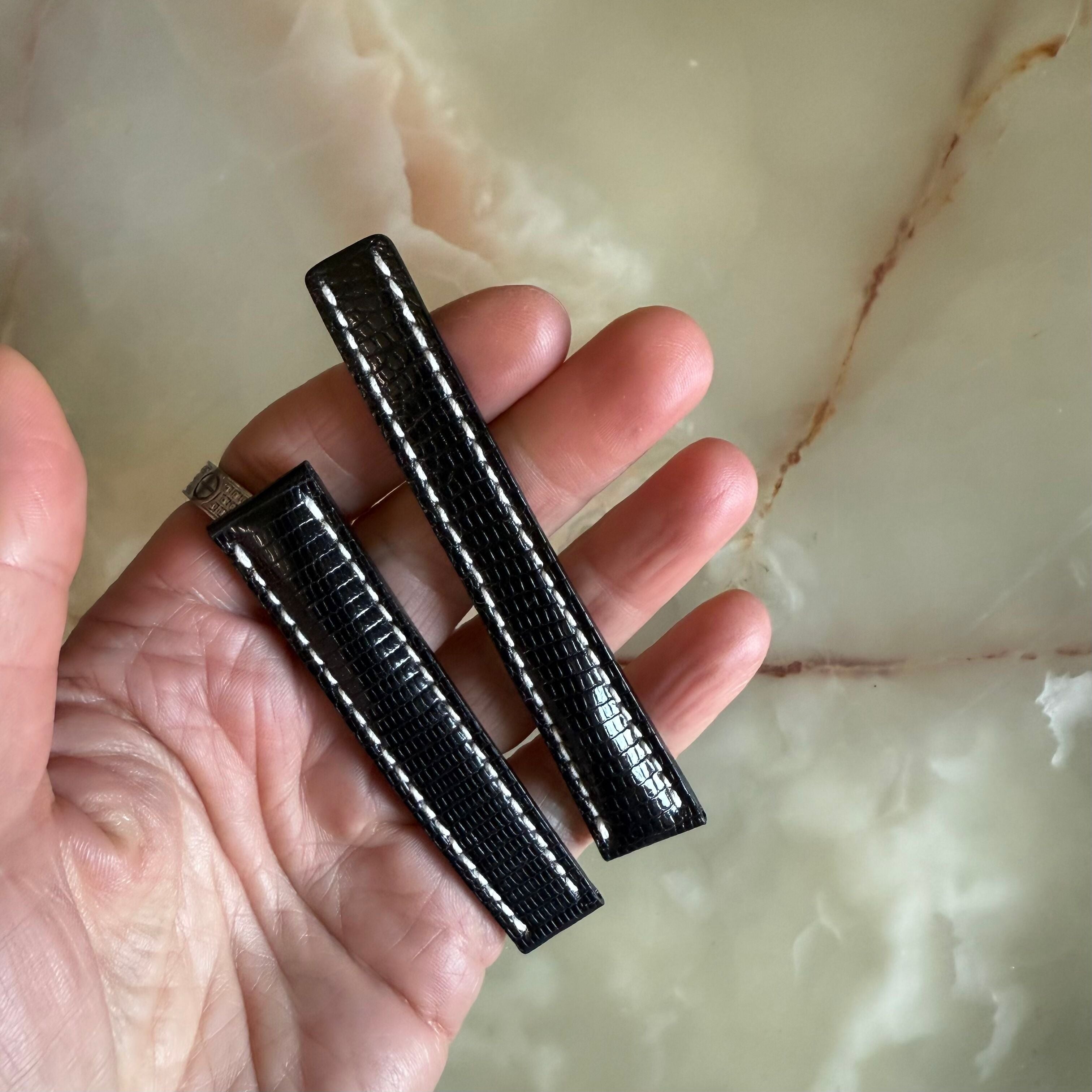Authentic Breitling Black Lizard Watch Strap Band 132Z 16mm