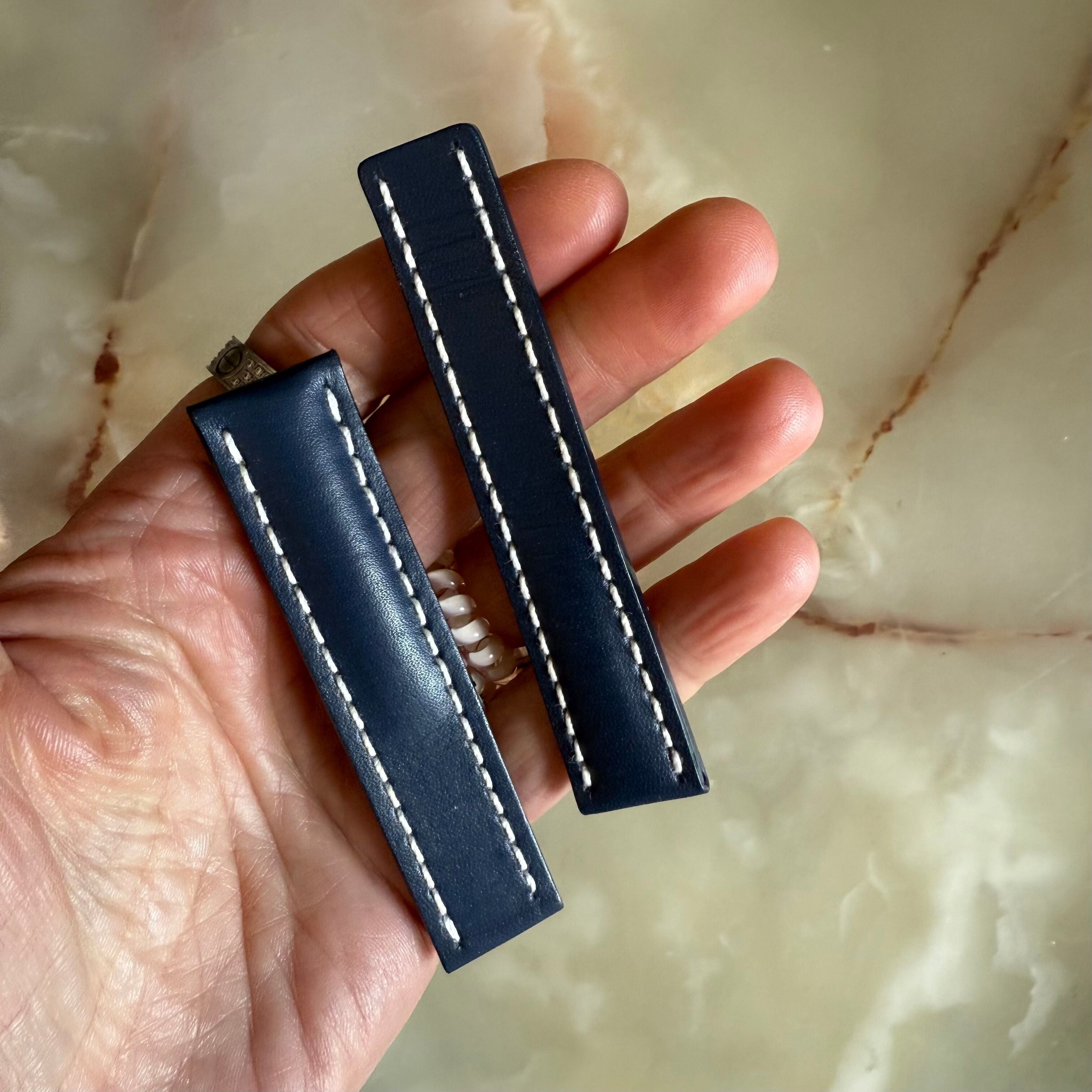 Authentic Breitling Blue Calfskin Watch Strap Band 193X 20mm