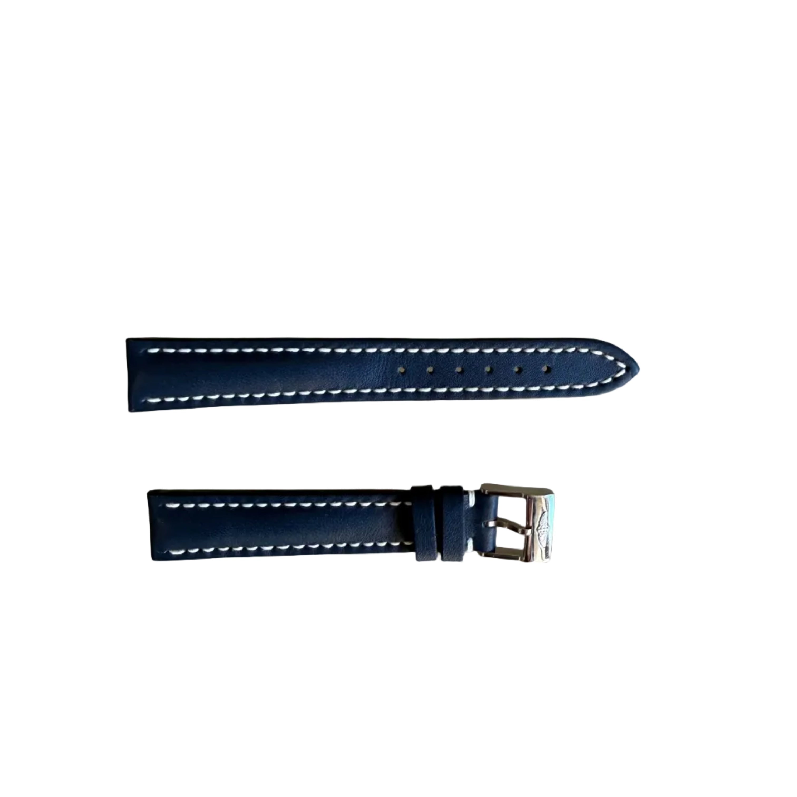 Authentic Breitling Blue Leather Watch Strap Band 16mm w Buckle