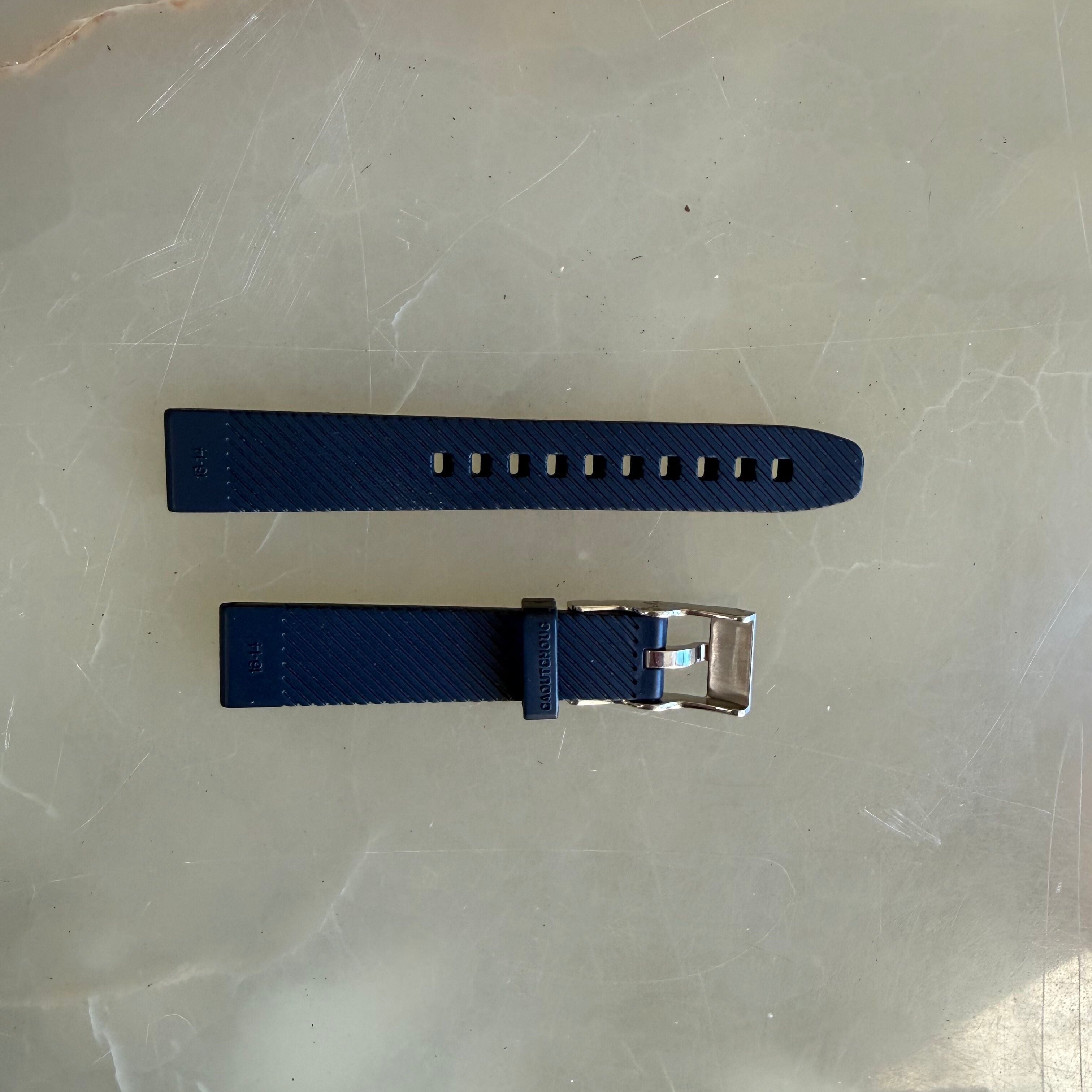 Authentic Breitling Blue Rubber Watch Strap Band 16mm w Buckle