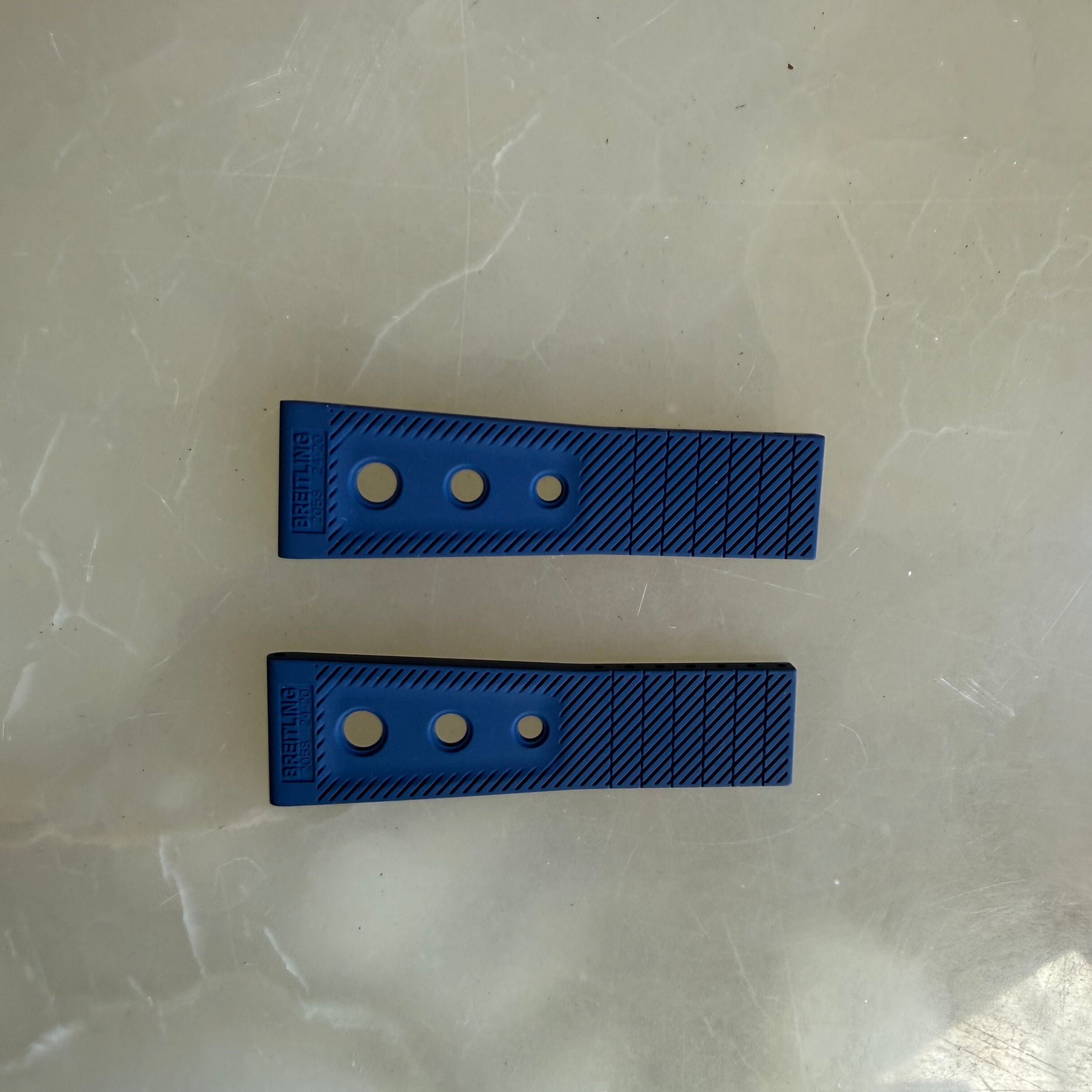 Authentic Breitling Blue Rubber Watch Strap Band 24mm 205S