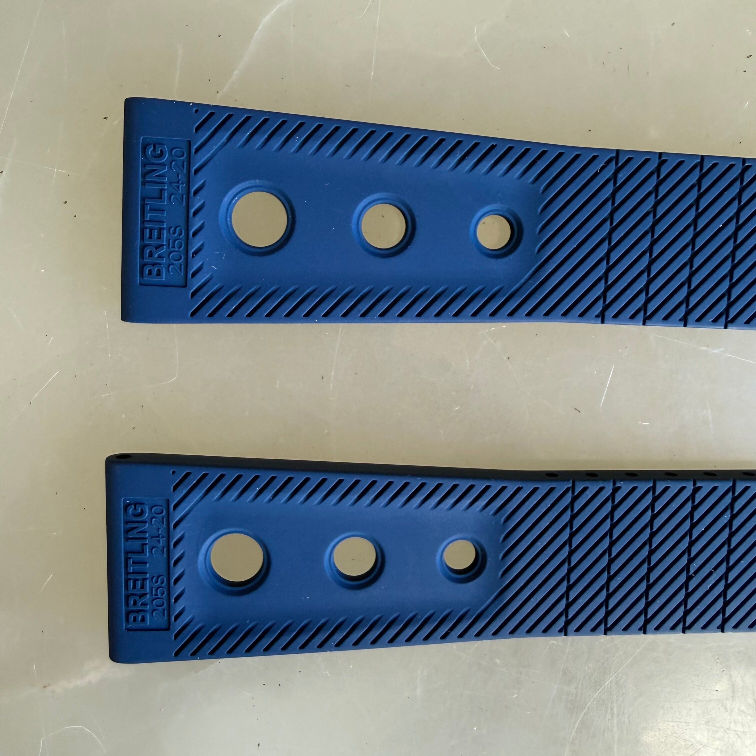 Authentic Breitling Blue Rubber Watch Strap Band 24mm 205S