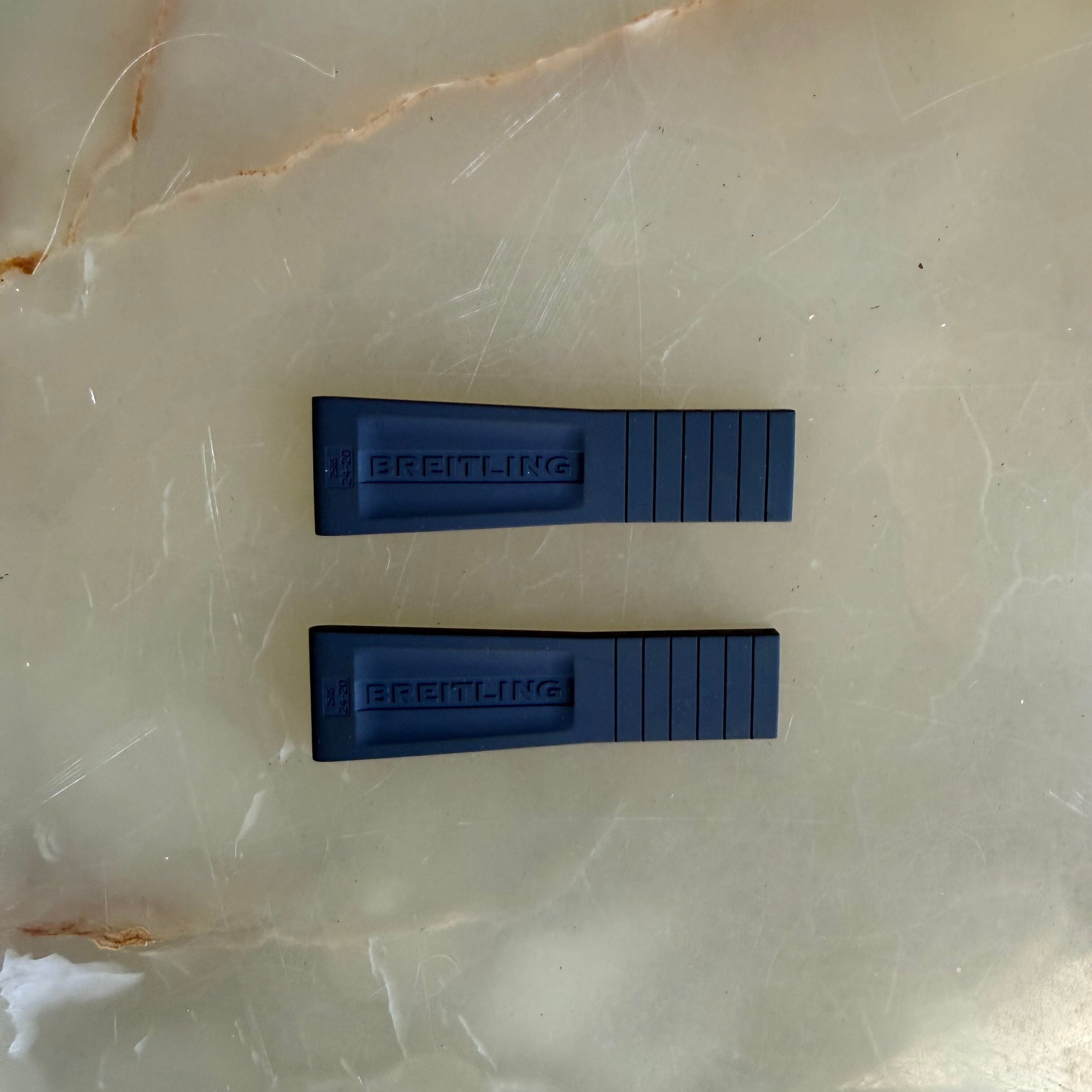 Authentic Breitling Blue Rubber Watch Strap Band 24mm 258S