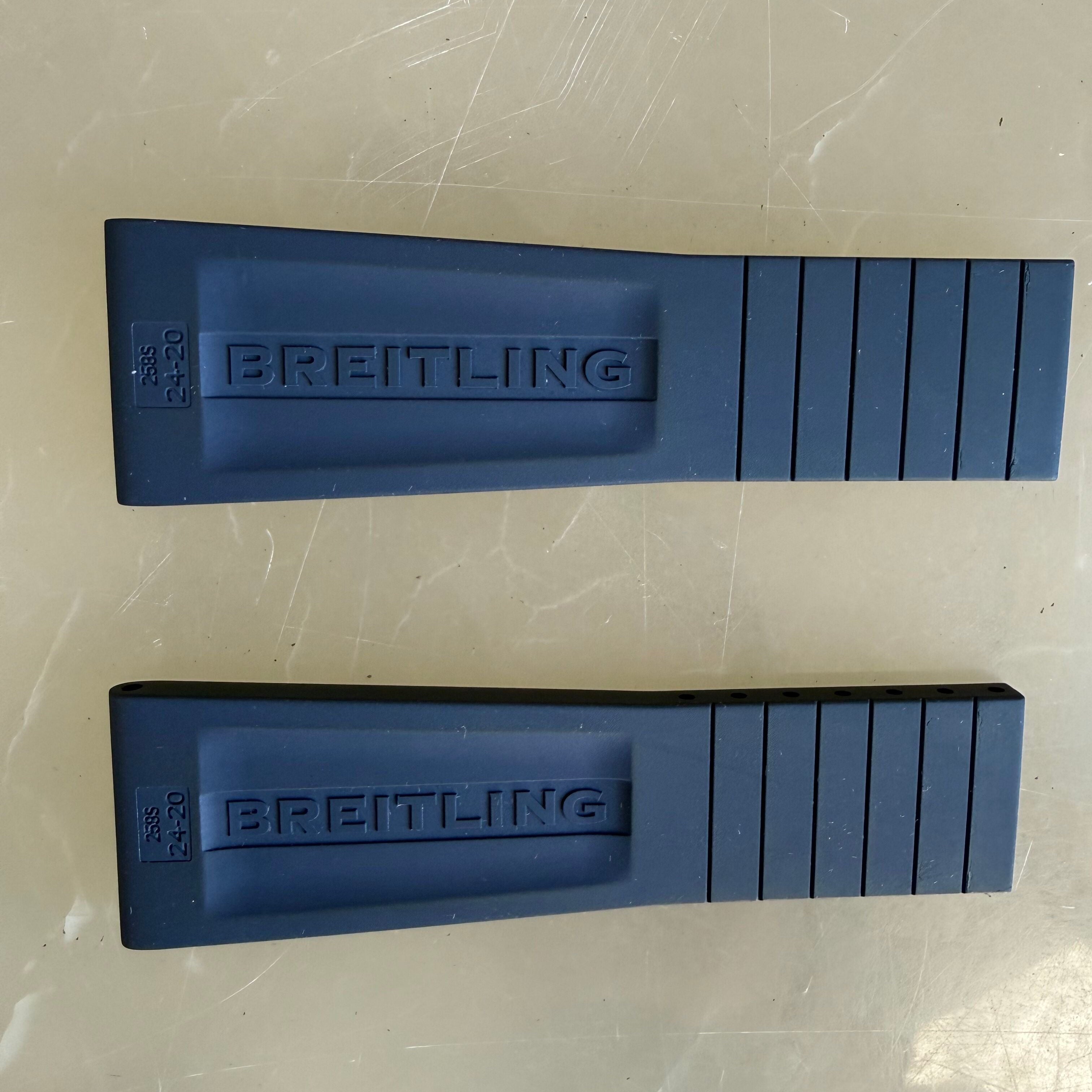 Authentic Breitling Blue Rubber Watch Strap Band 24mm 258S