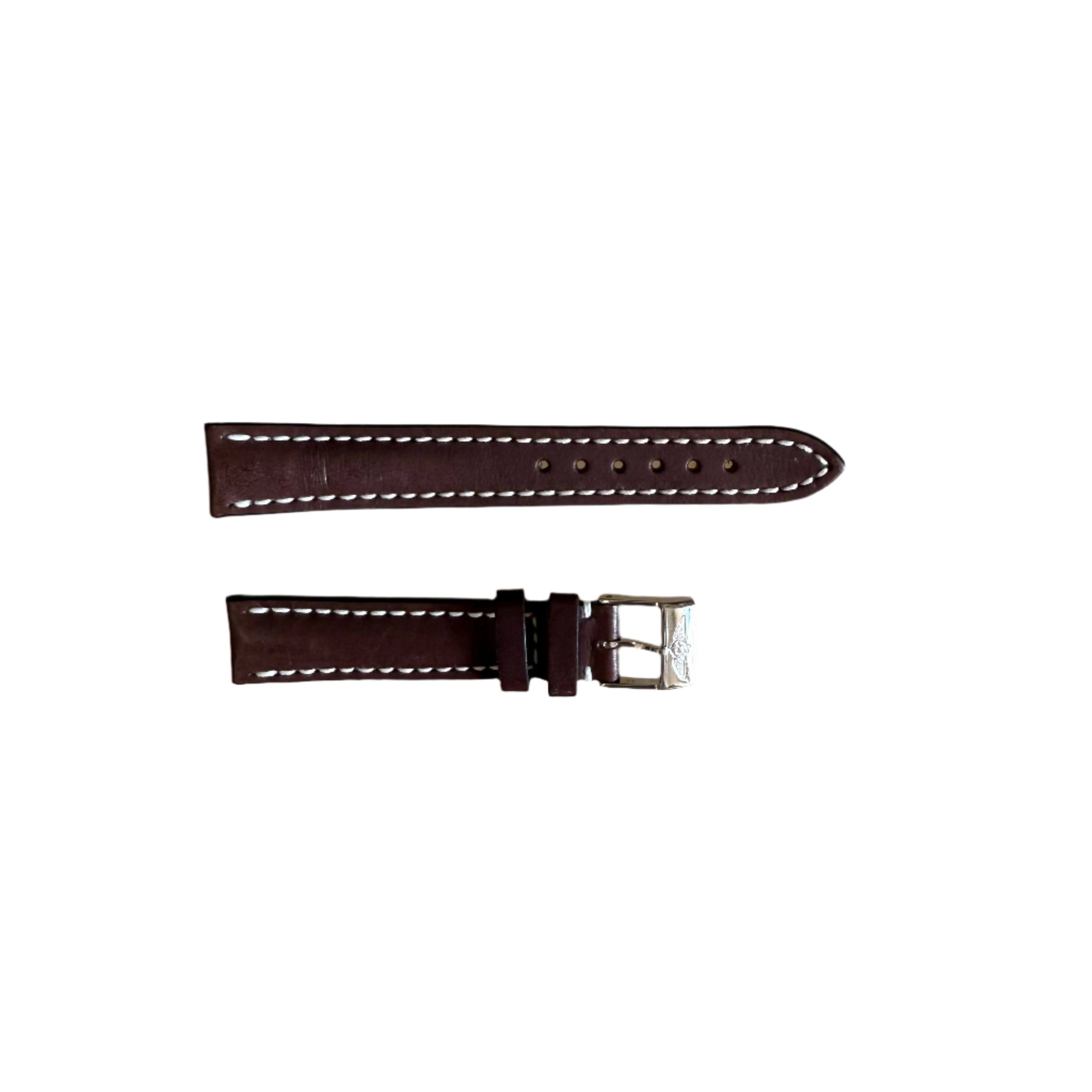 Authentic Breitling Brown Calfskin Watch Strap Band 410X 16mm with Buckle