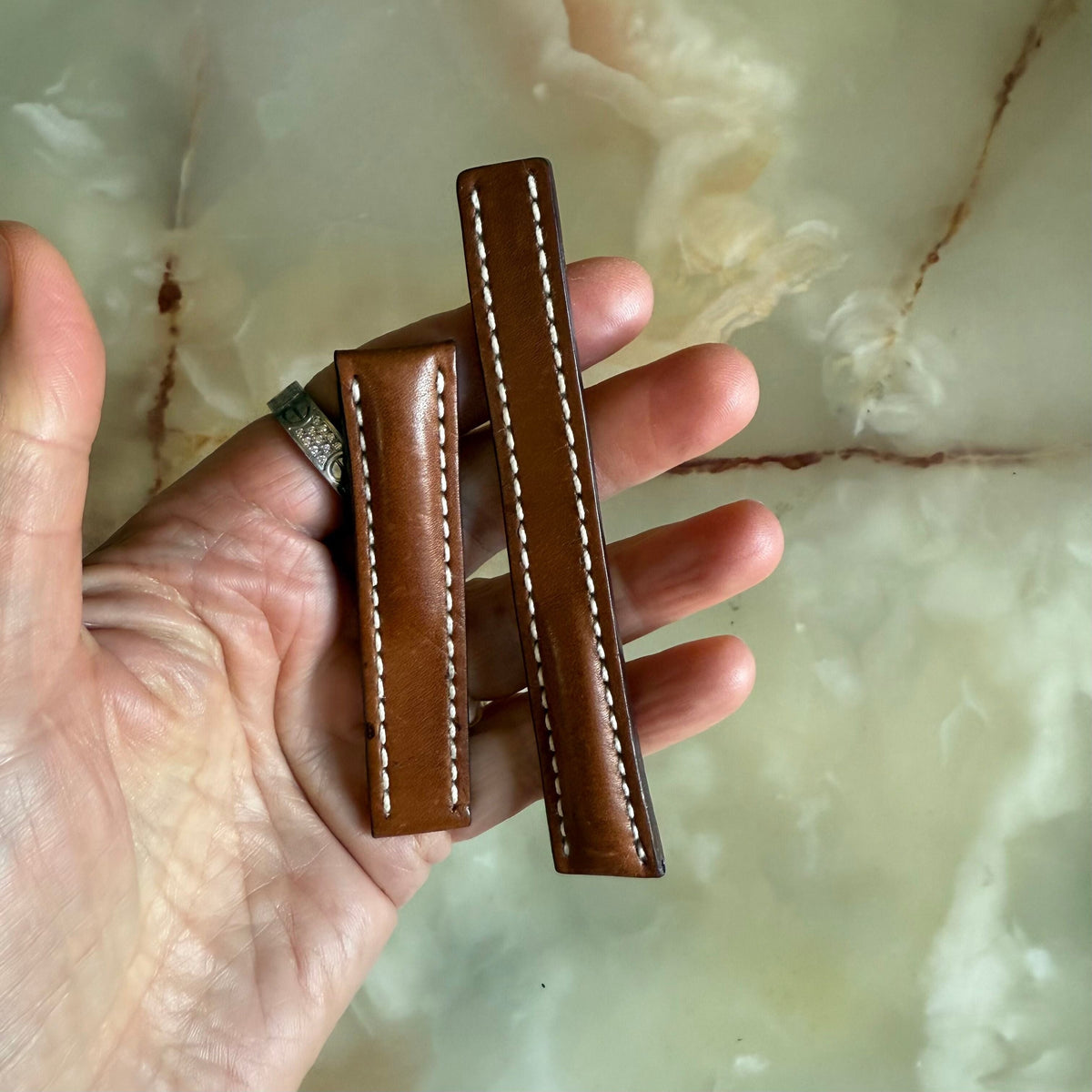 Authentic Breitling Brown Calfskin Watch Strap Band 413X 18mm