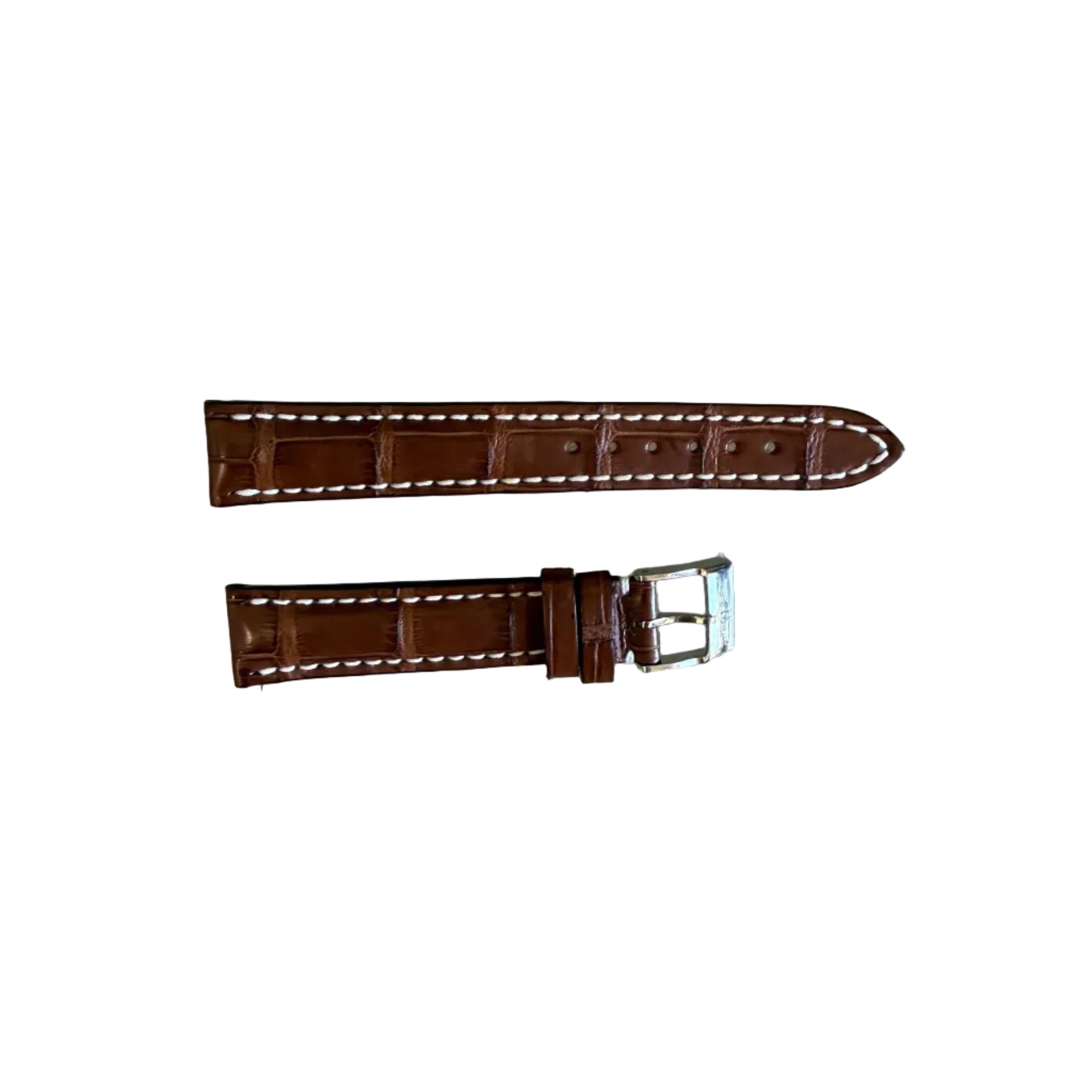 Authentic Breitling Brown Crocodile Watch Strap Band 16mm w Buckle 778P