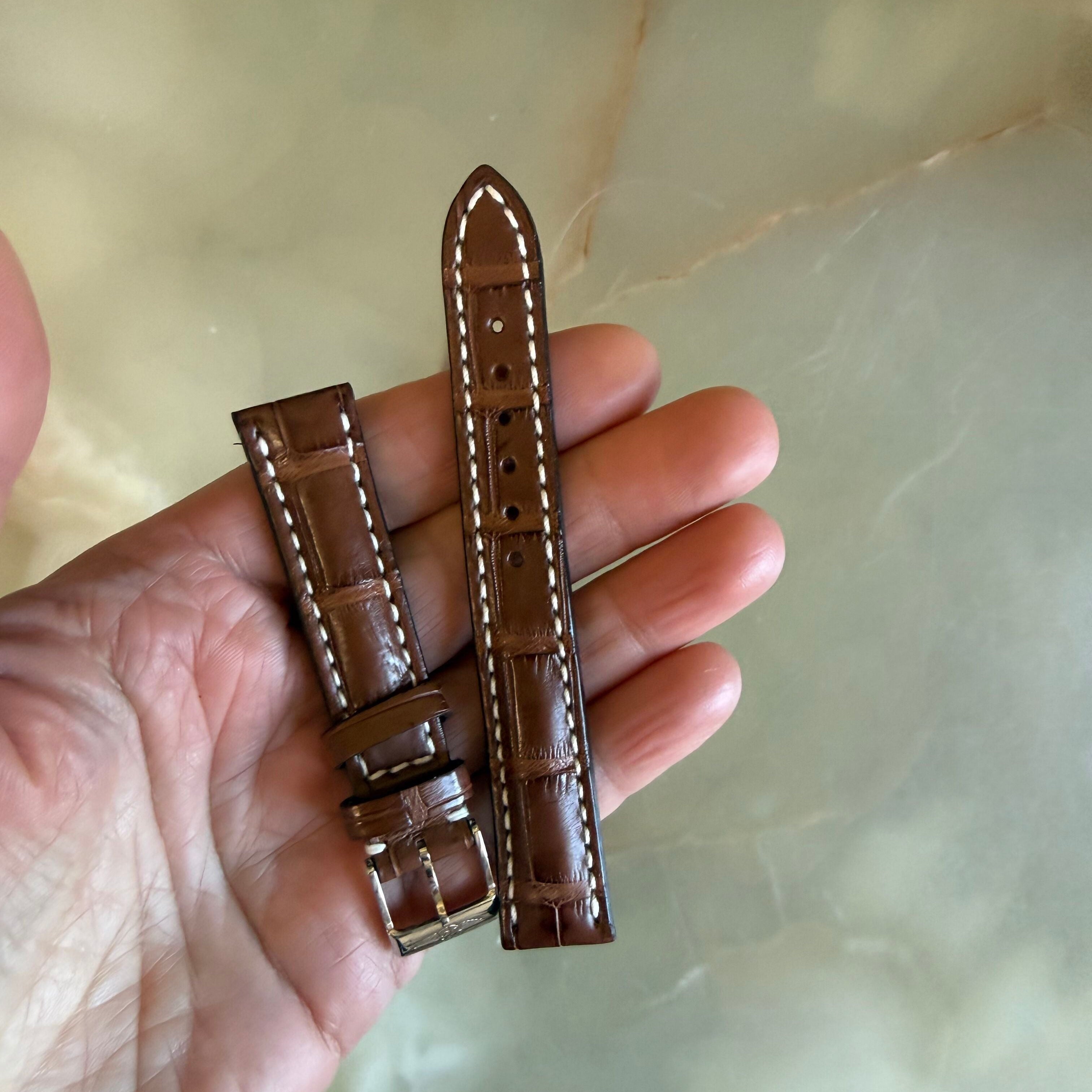 Authentic Breitling Brown Crocodile Watch Strap Band 16mm w Buckle 778P