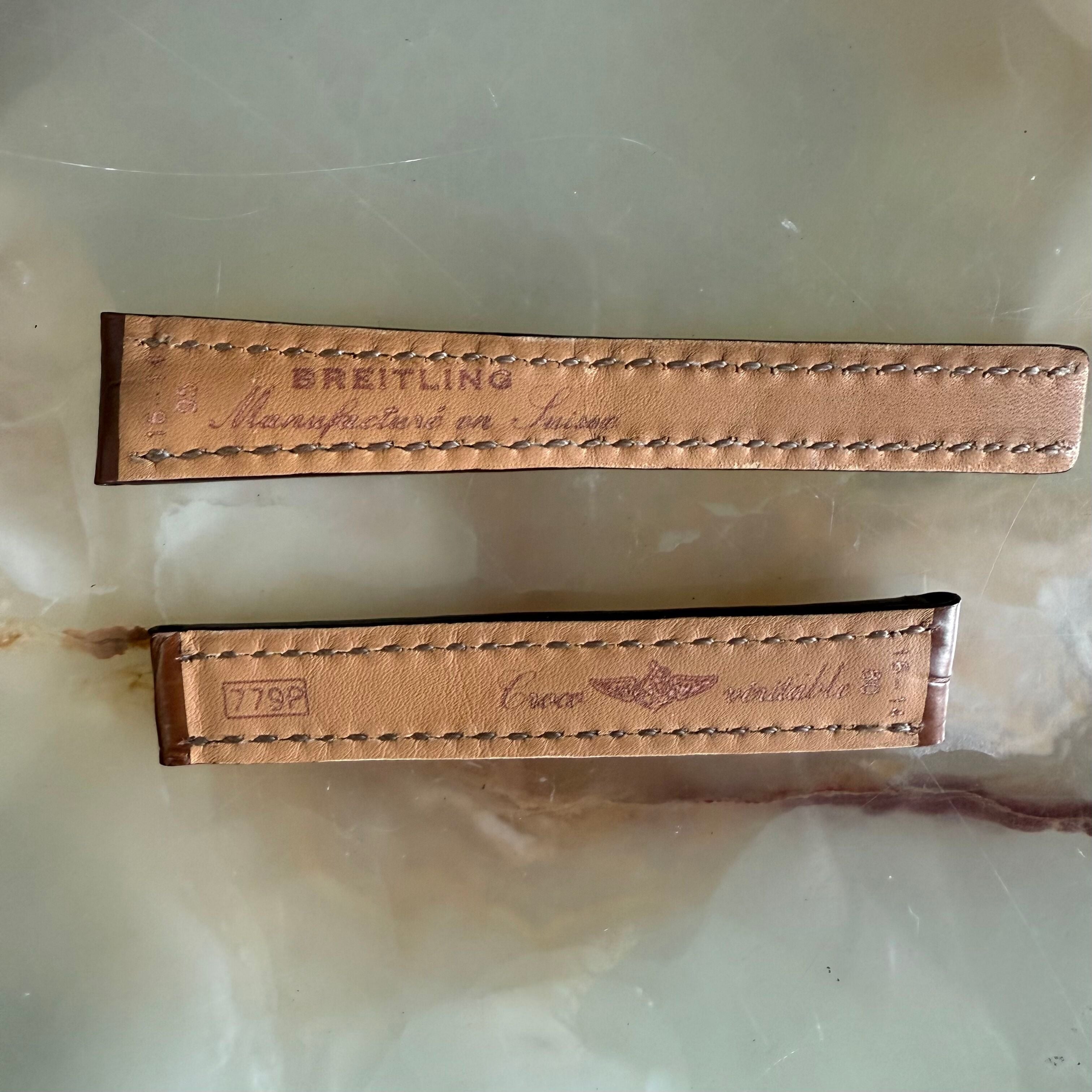 Authentic Breitling Brown Crocodile Watch Strap Band 779P  16mm