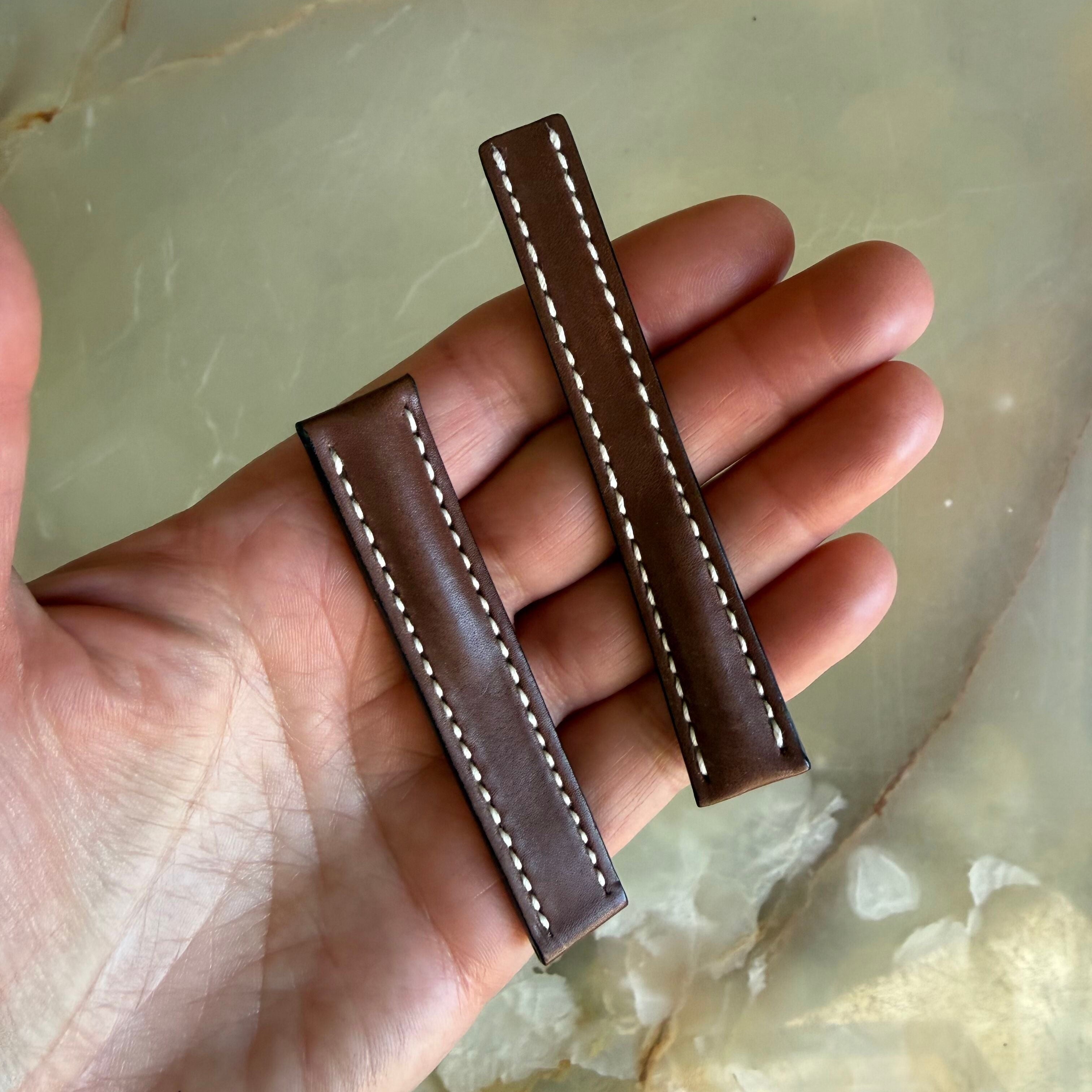Authentic Breitling Brown Leather Watch Strap Band 16mm 411X