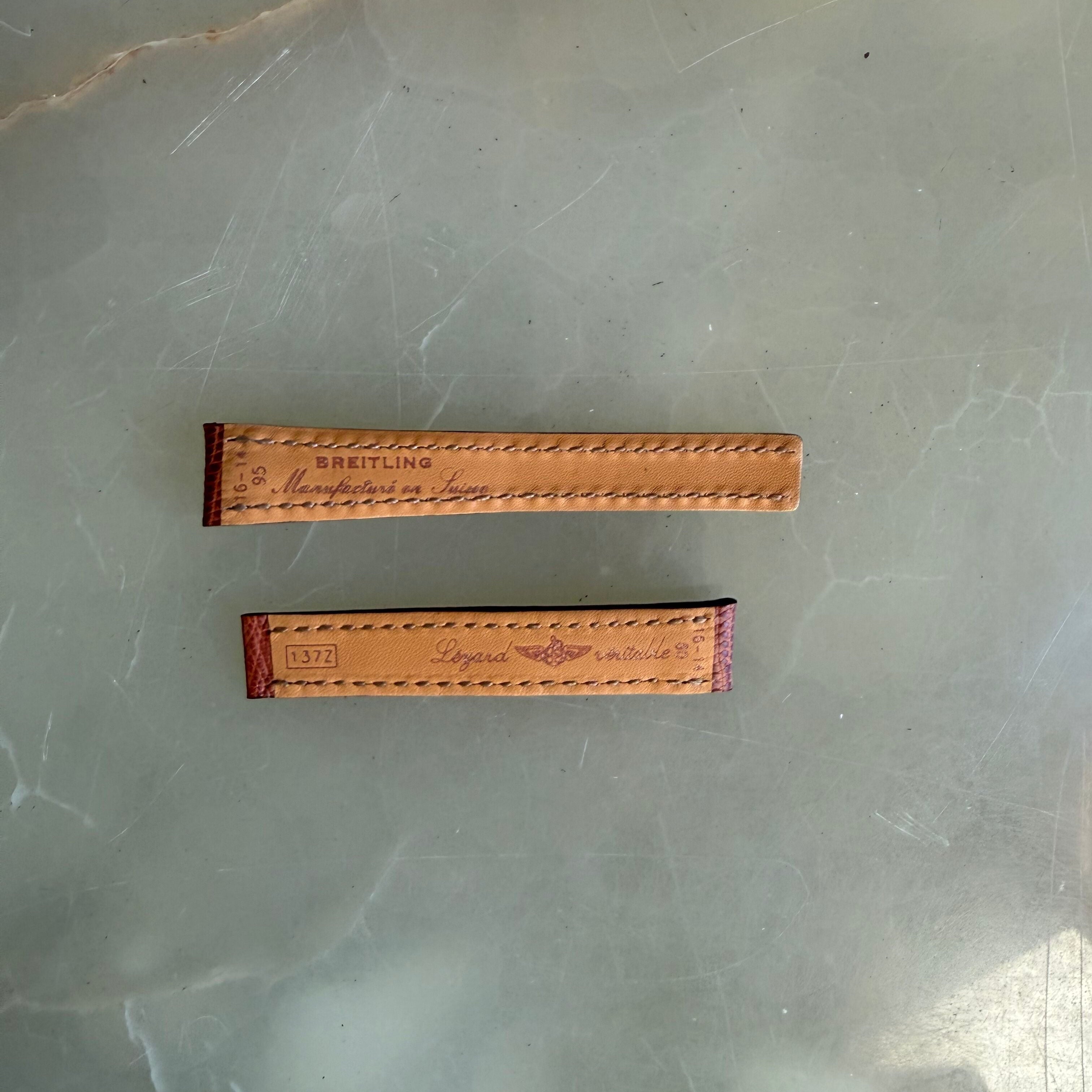Authentic Breitling Brown Lizard Watch Strap Band 16mm