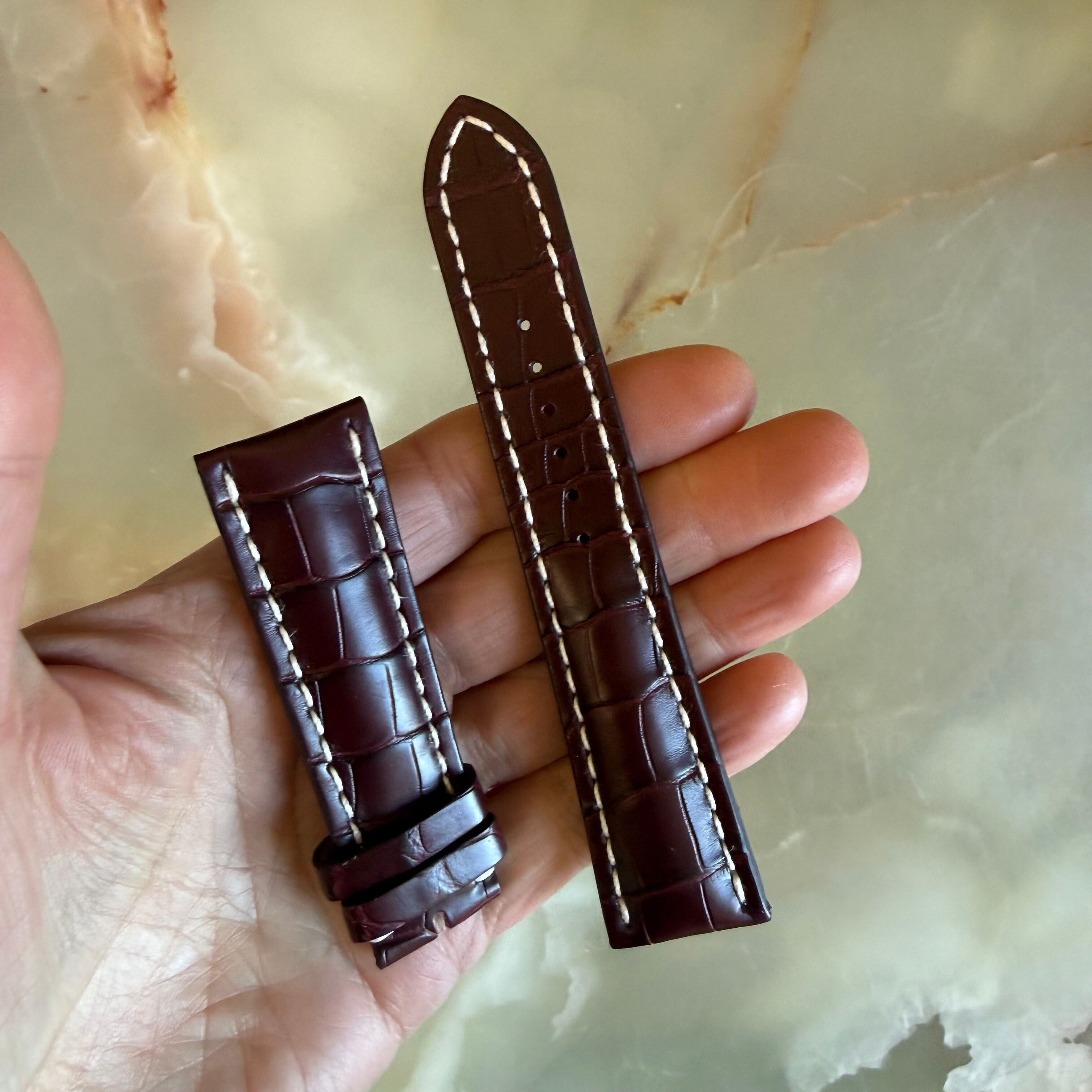 Authentic Breitling Burgundy Crocodile Watch Strap Band 24mm 750P