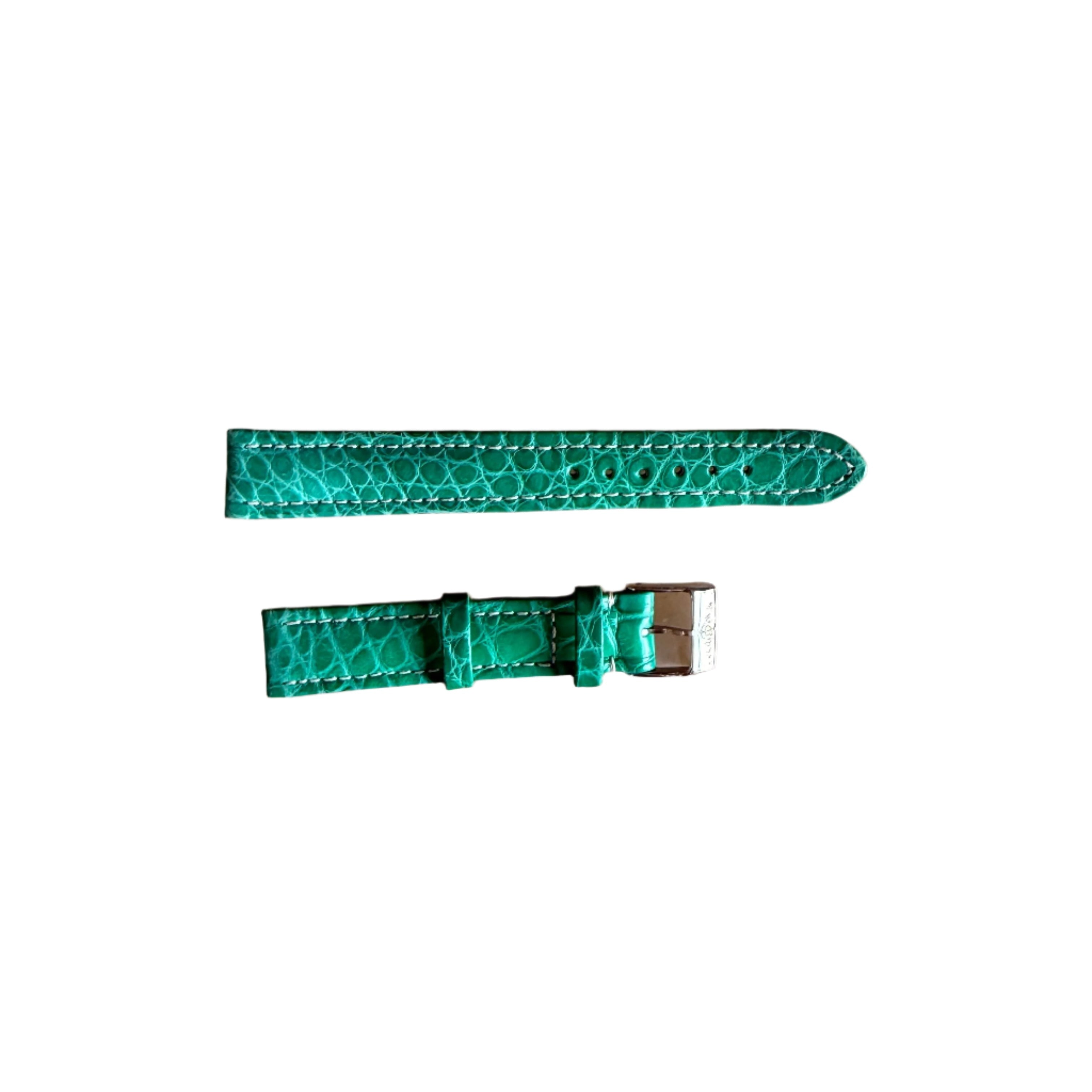 Authentic Breitling Green Crocodile Watch Strap Band 15mm with Buckle