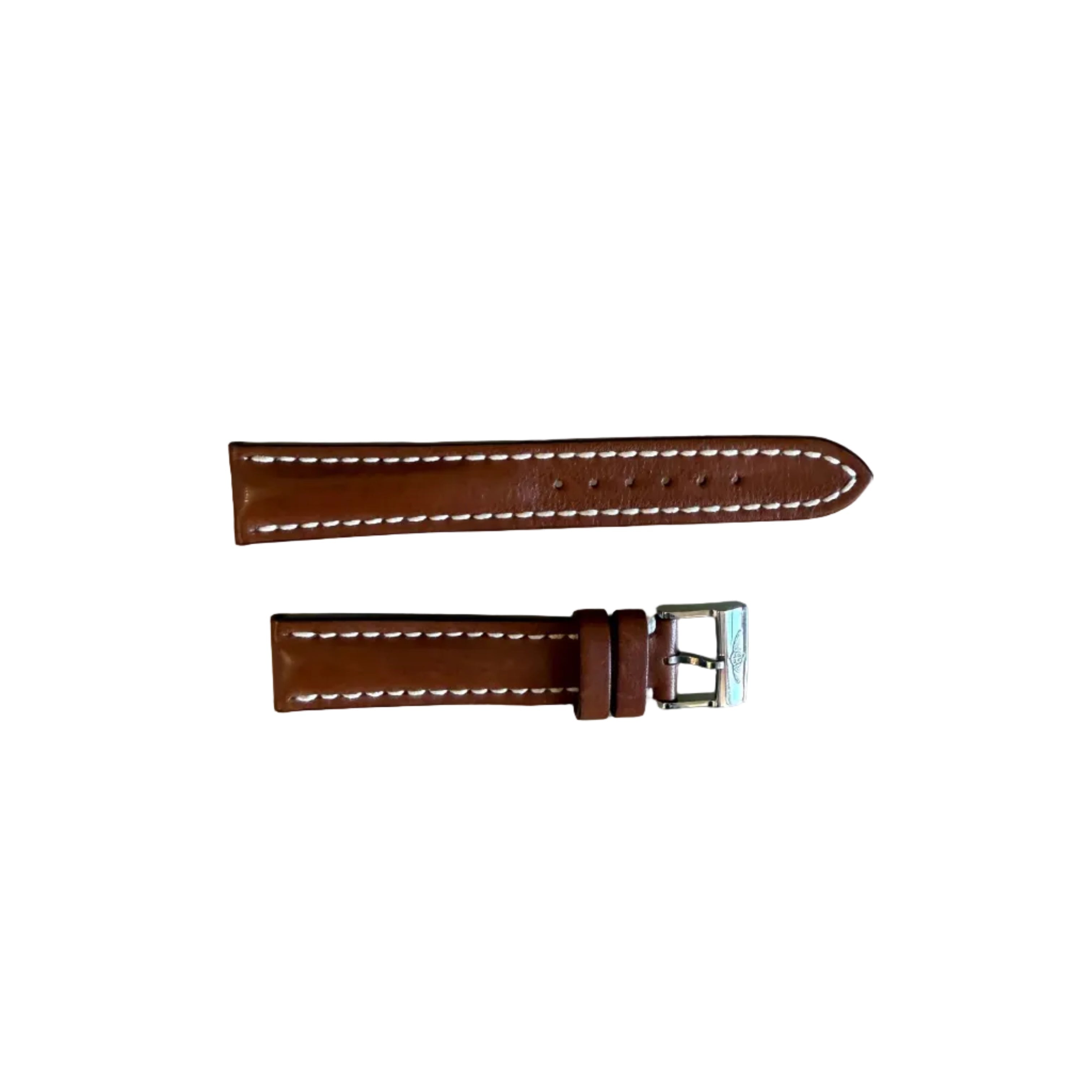 Authentic Breitling Novo Nappa Brown Leather Watch Strap Band 18mm w Buckle 412X
