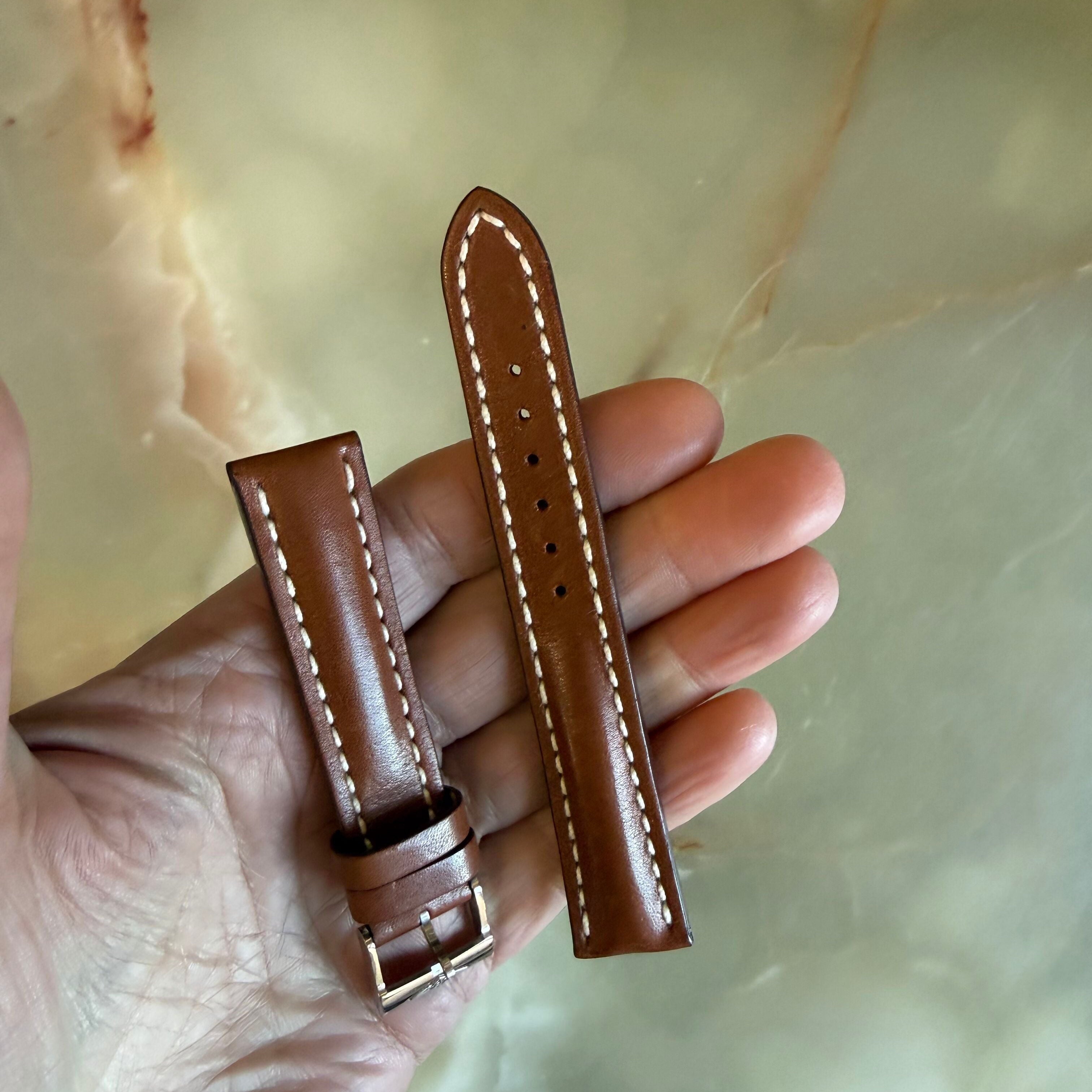 Authentic Breitling Novo Nappa Brown Leather Watch Strap Band 18mm w Buckle 412X