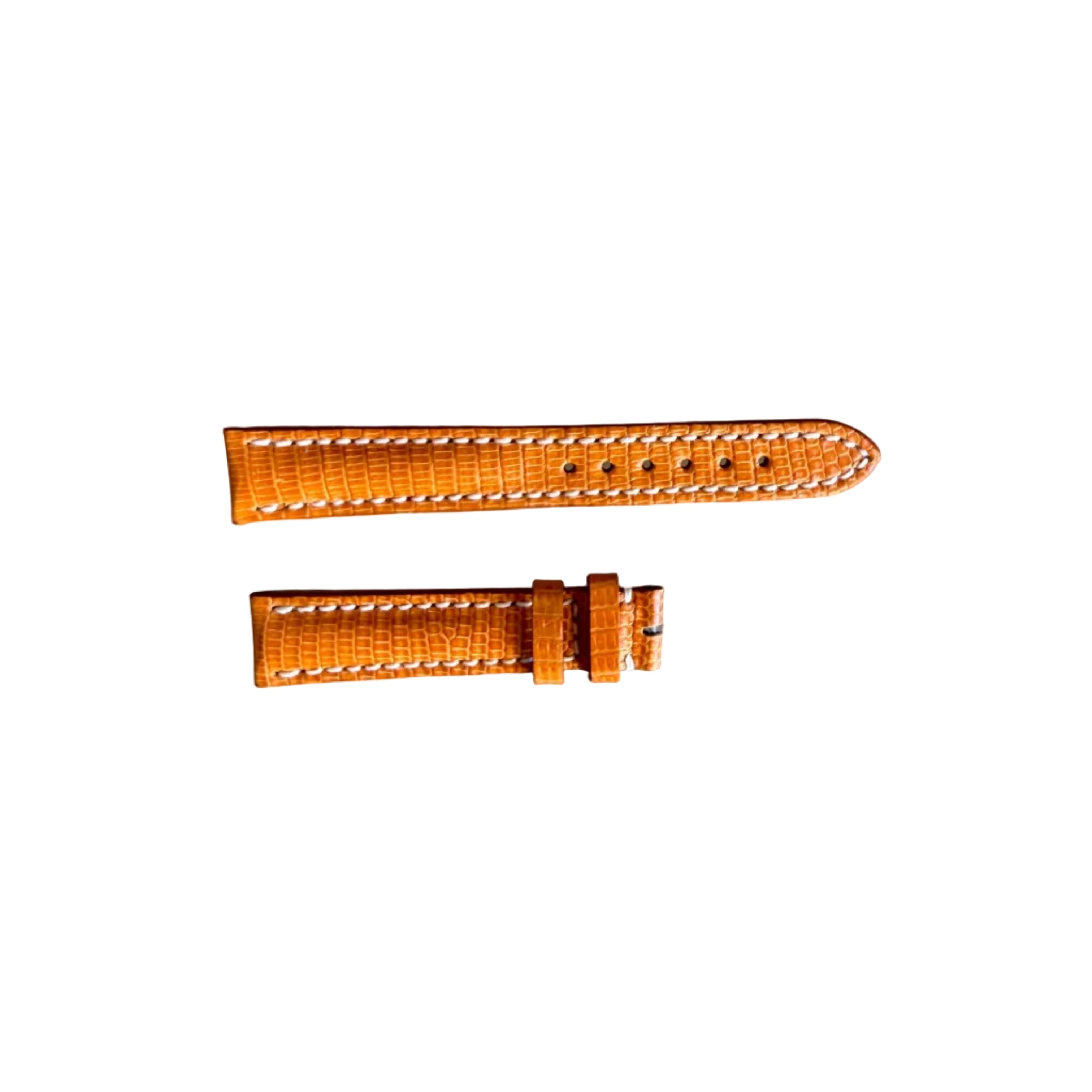 Authentic Breitling Orange Lizard Padded & Stitched Watch Strap Band 16mm 125Z