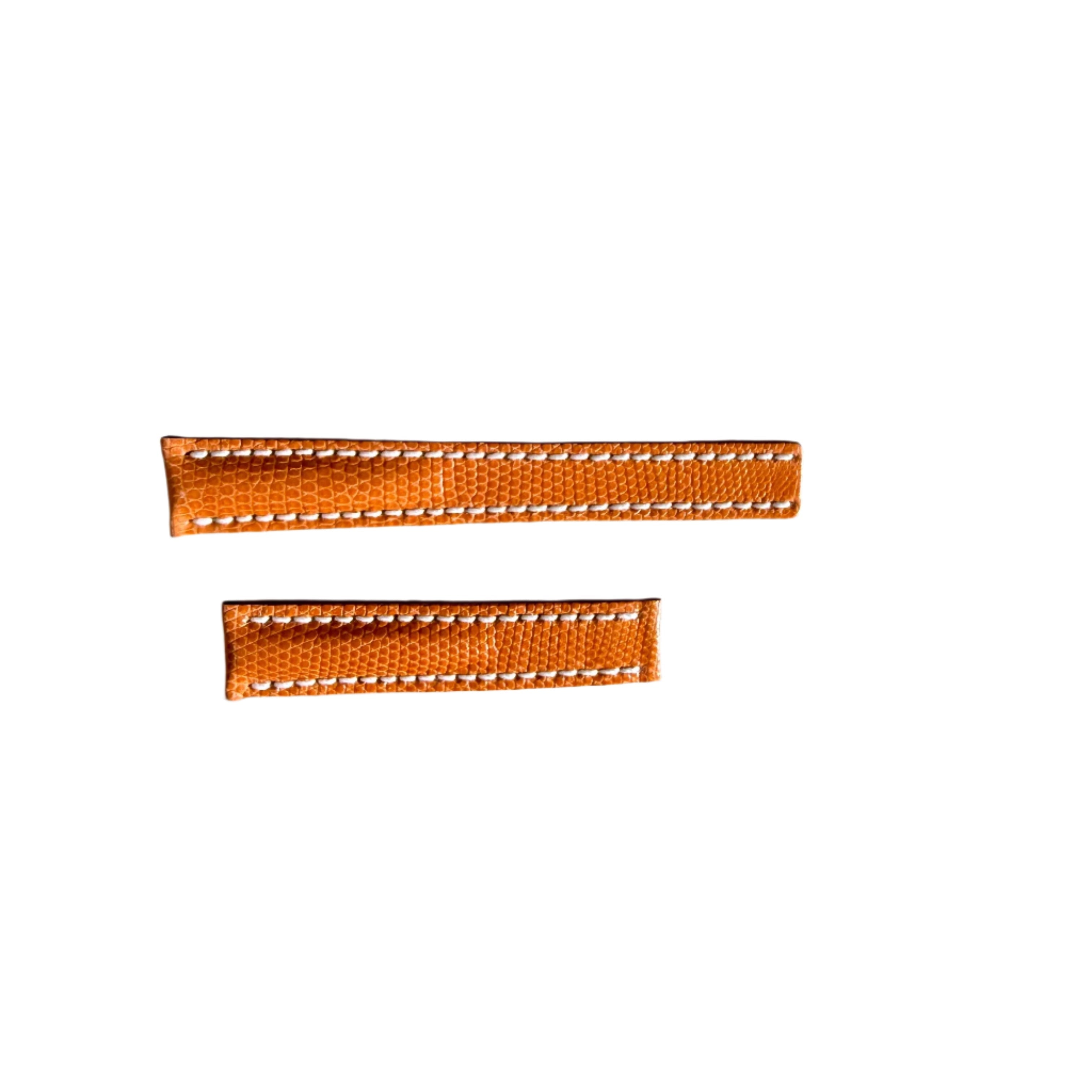 Authentic Breitling Orange Lizard Watch Strap Band 119Z 18mm