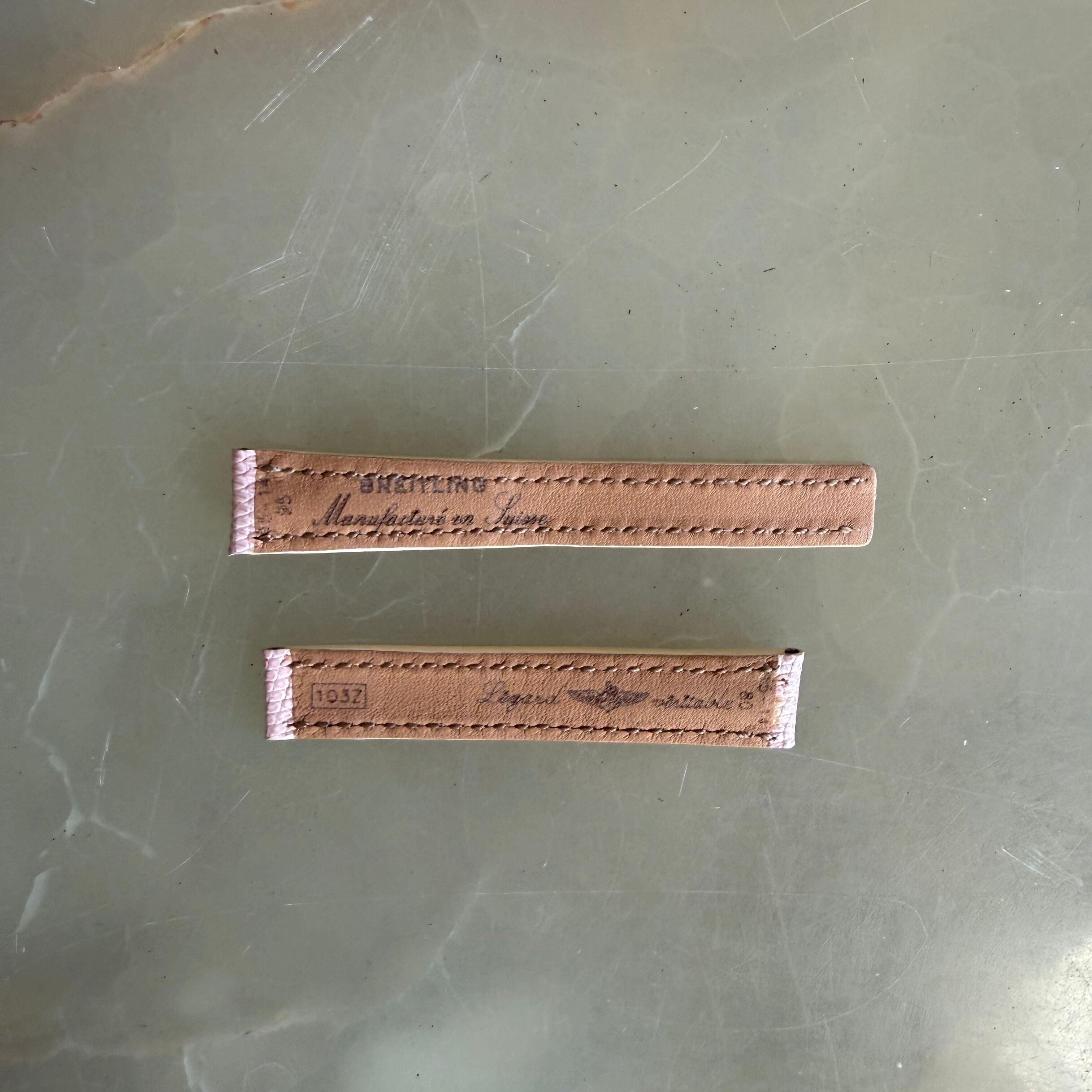 Authentic Breitling Pink Lizard Watch Strap Band 15mm 103Z