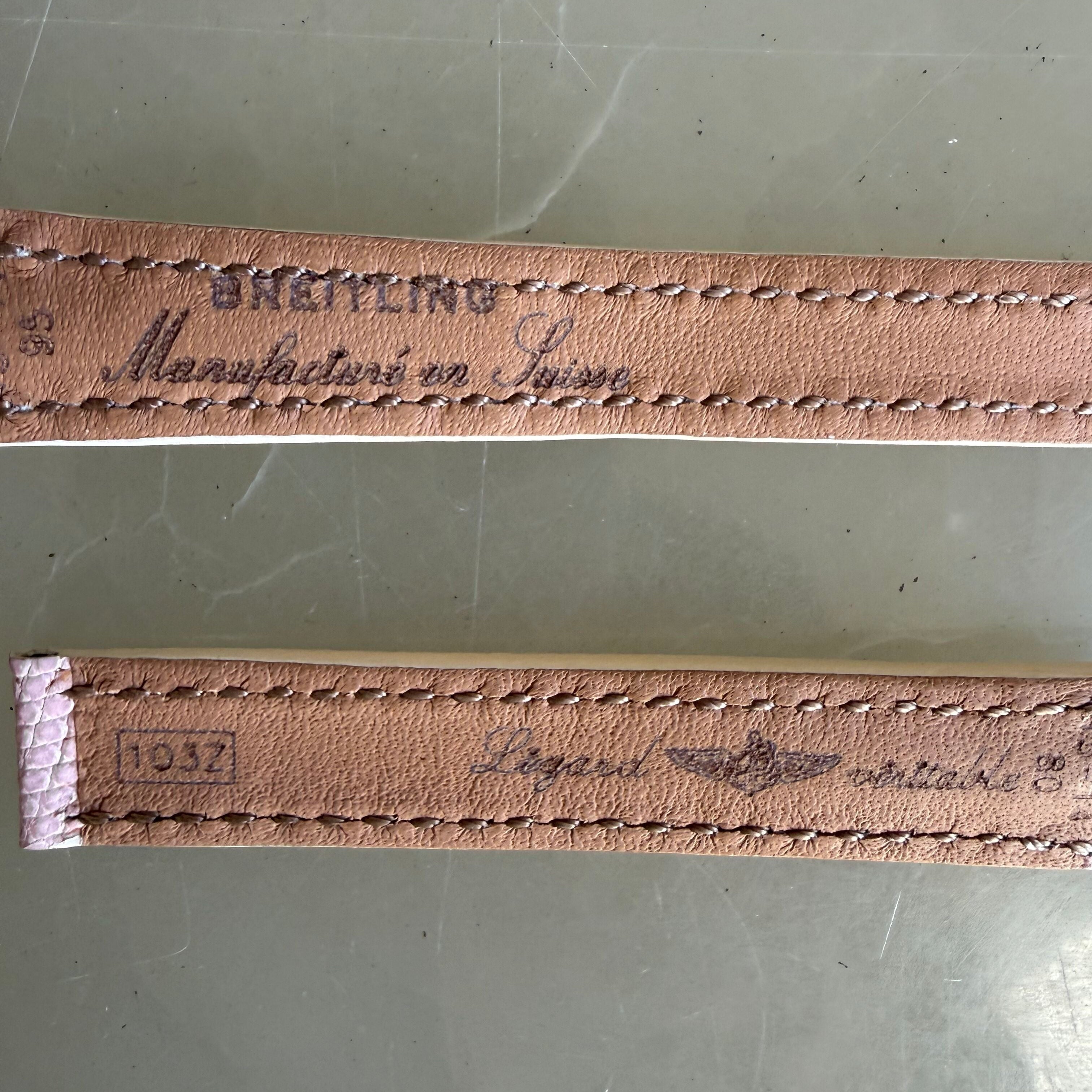 Authentic Breitling Pink Lizard Watch Strap Band 15mm 103Z