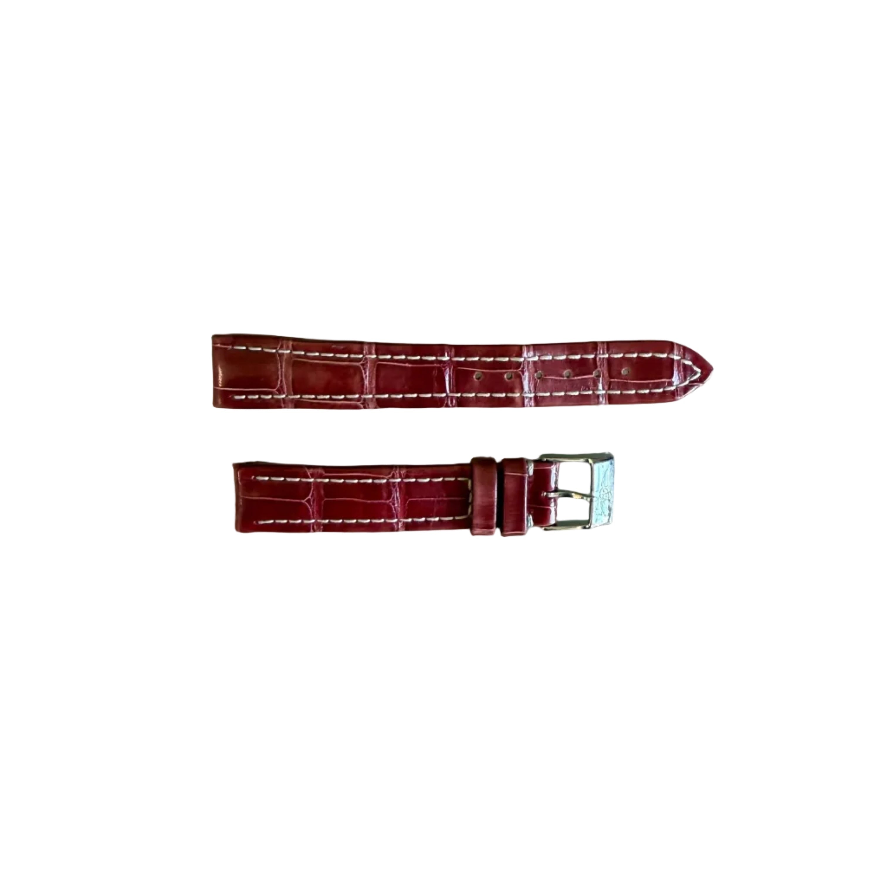 Authentic Breitling Red Crocodile Watch Strap Band 15mm w Buckle 502P