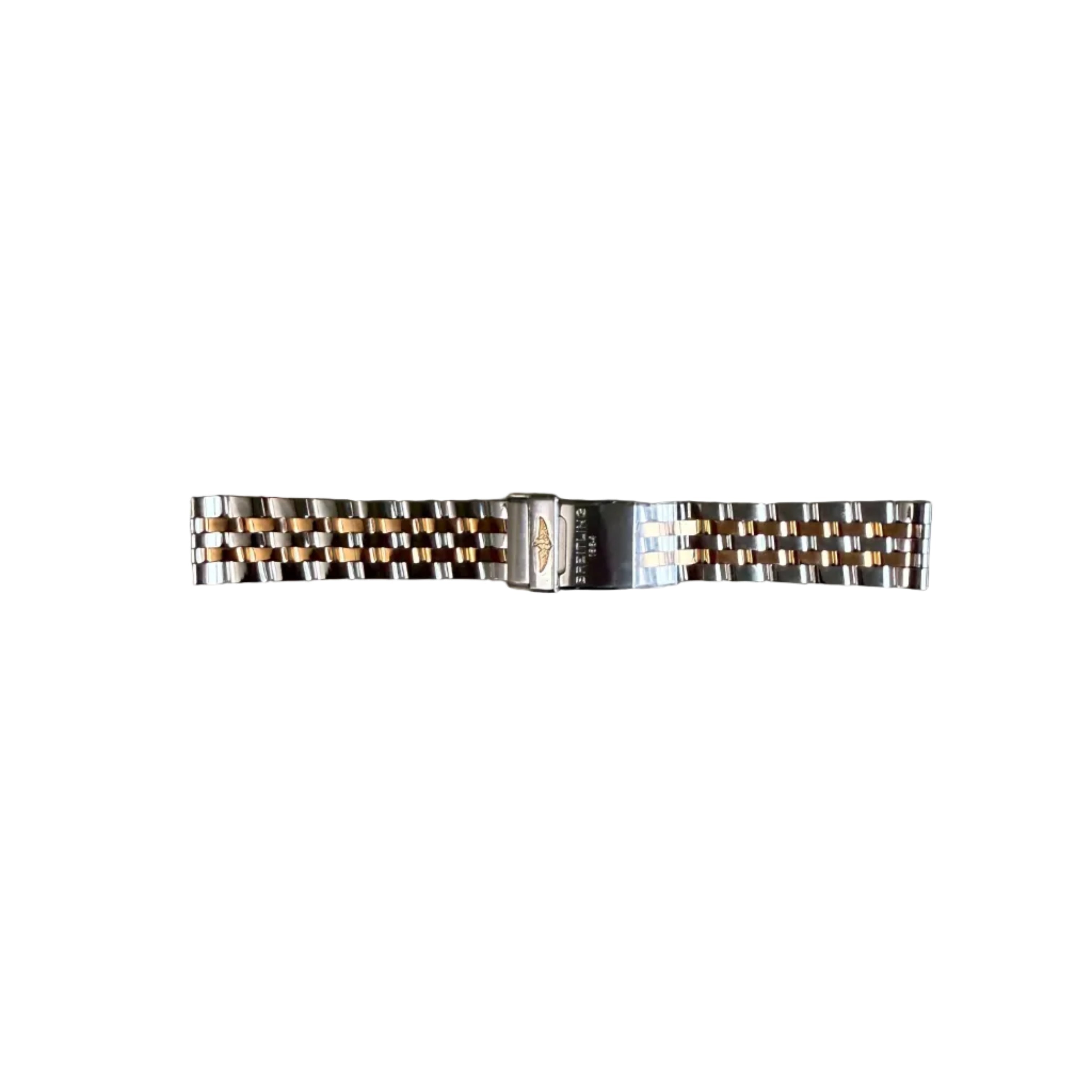 Authentic Breitling Stainless Steel Gold 18mm Watch Bracelet W1315