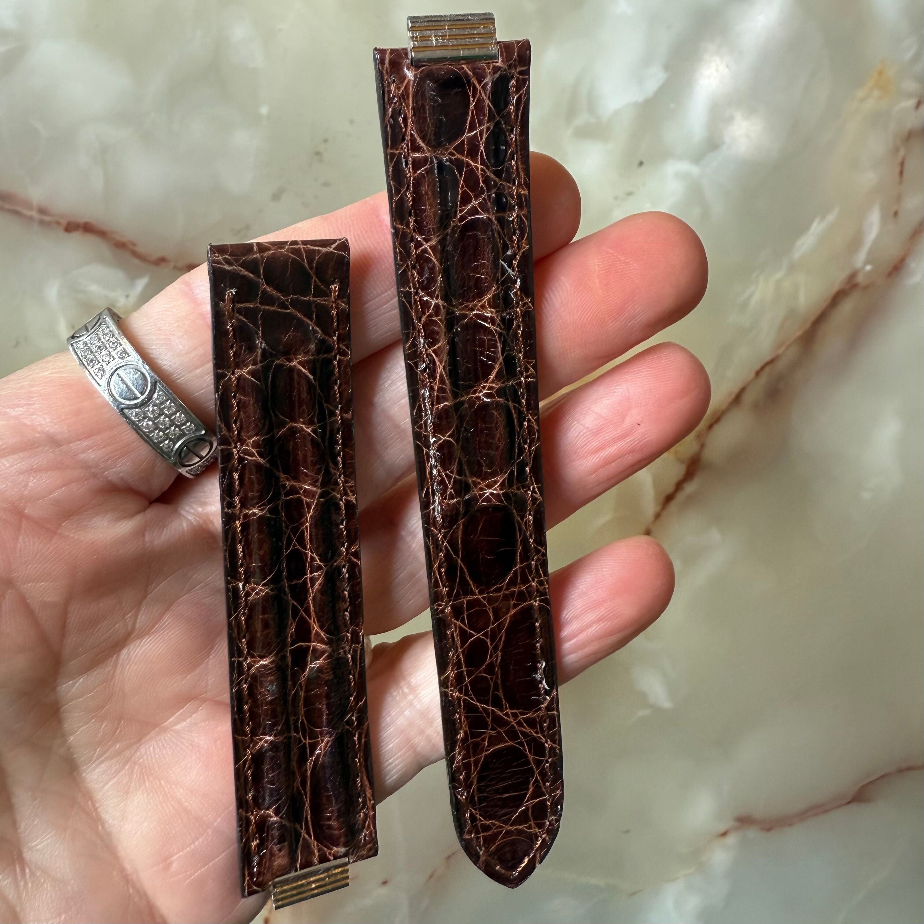 Authentic Cartier 21 Must De Cartier Alligator Watch Strap Band 18mm