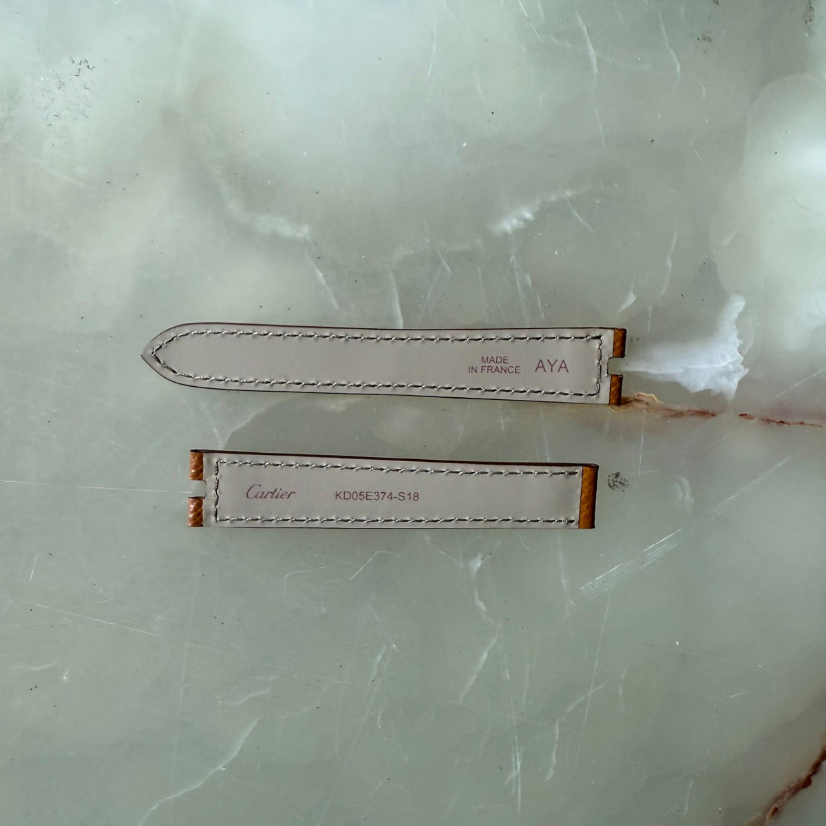 Authentic Cartier Baignoire Brown Calfskin Watch Strap Band 16mm KD05E374-S18