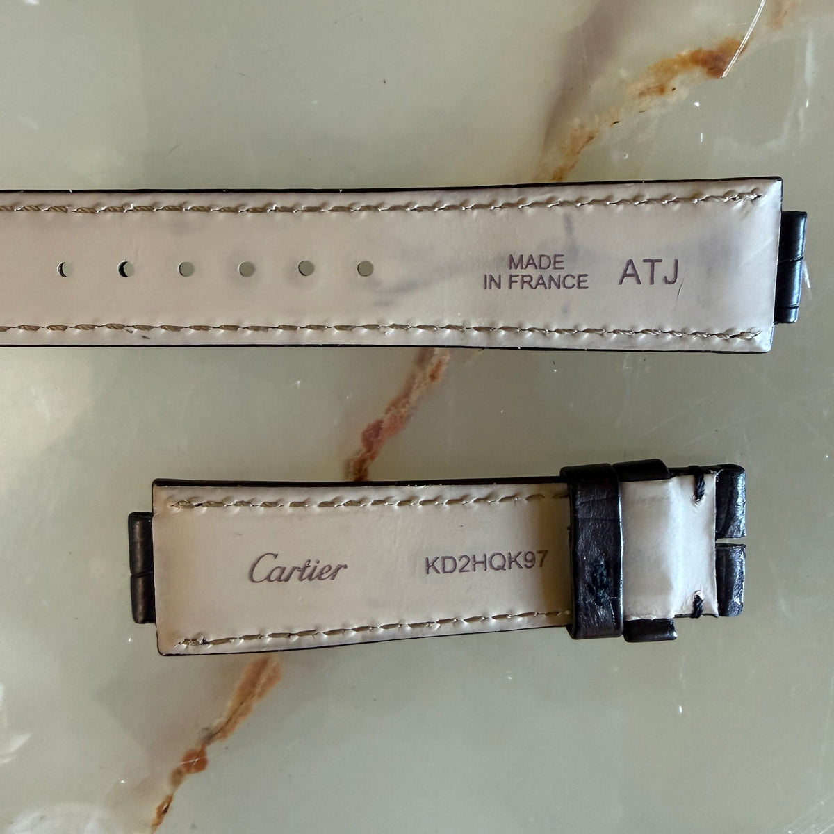 Authentic Cartier Ballon Bleu Brown Alligator Watch Strap Band 18.45mm KD2HQK97