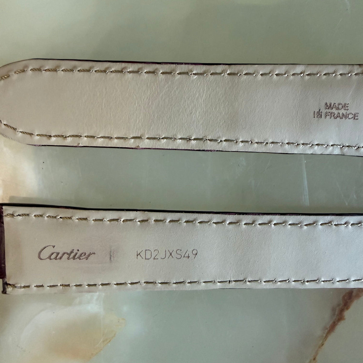 Authentic Cartier Ballon Bleu Burgundy Alligator Watch Strap Band 20mm KD2JXS49