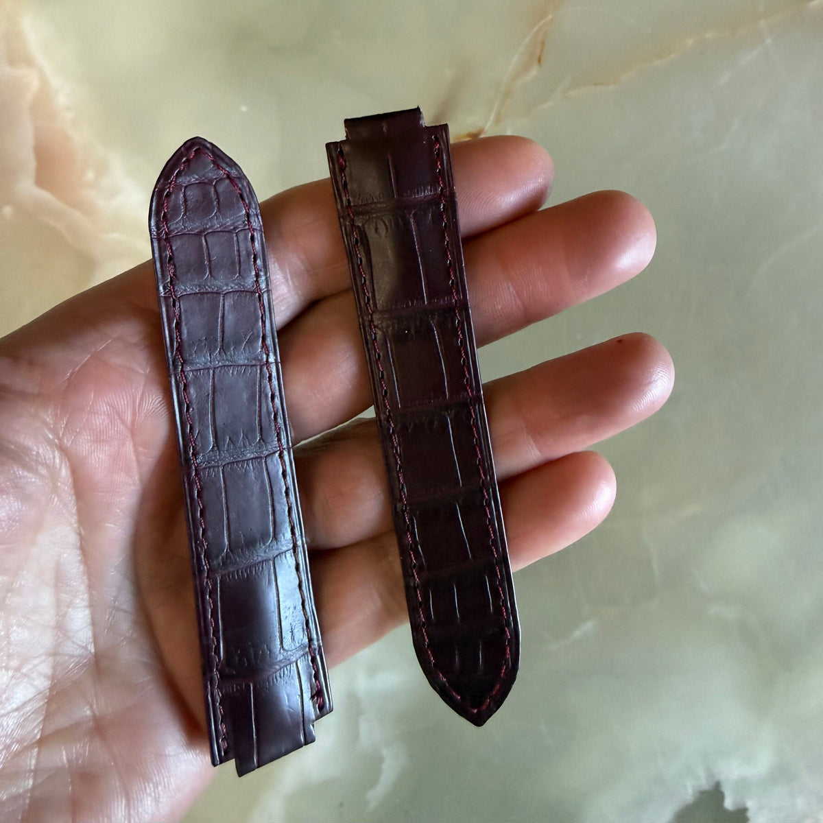 Authentic Cartier Ballon Bleu Burgundy Alligator Watch Strap Band 20mm KD2JXS49