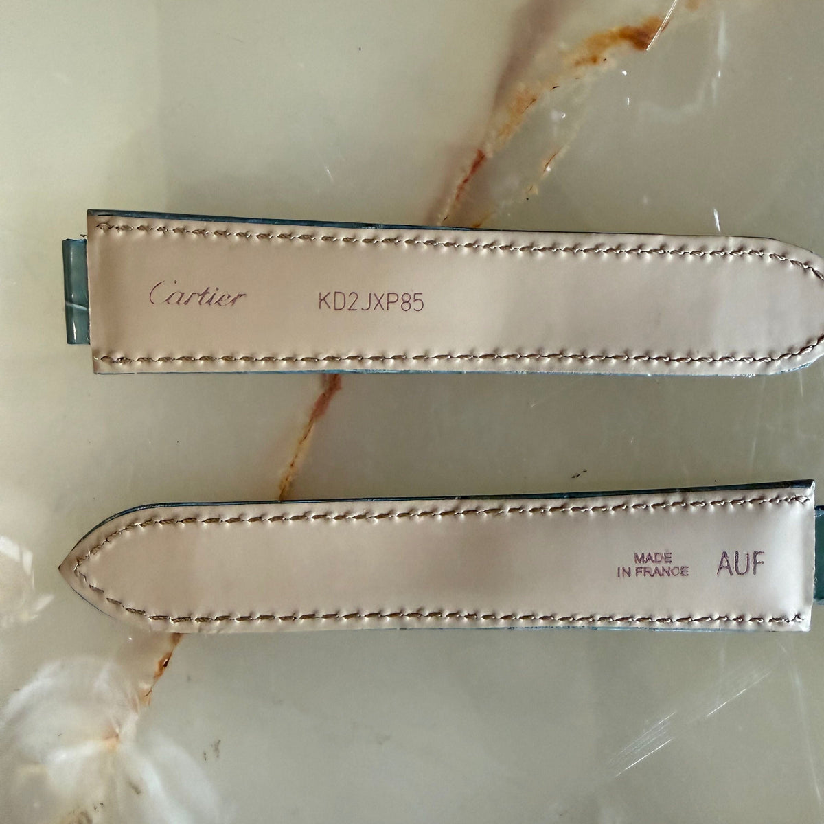 Authentic Cartier Ballon Bleu Teal Alligator Watch Strap Band 20mm KD2JXP85