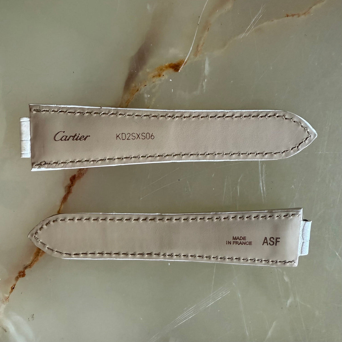 Authentic Cartier Ballon Bleu White Alligator Watch Strap Band 22mm KD2SXS06