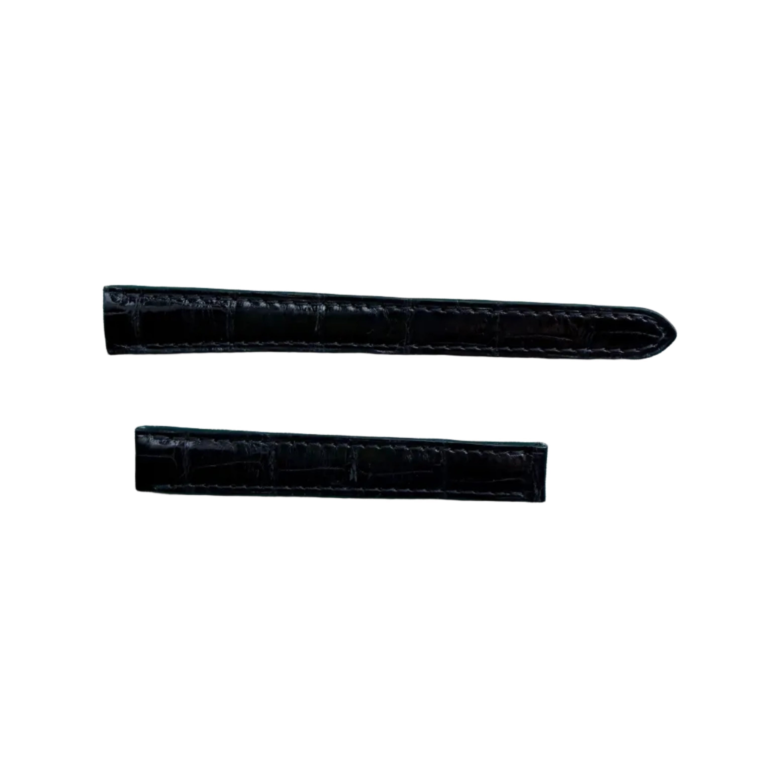 Authentic Cartier Black Alligator Padded & Stitched Watch Strap Band 13.45mm