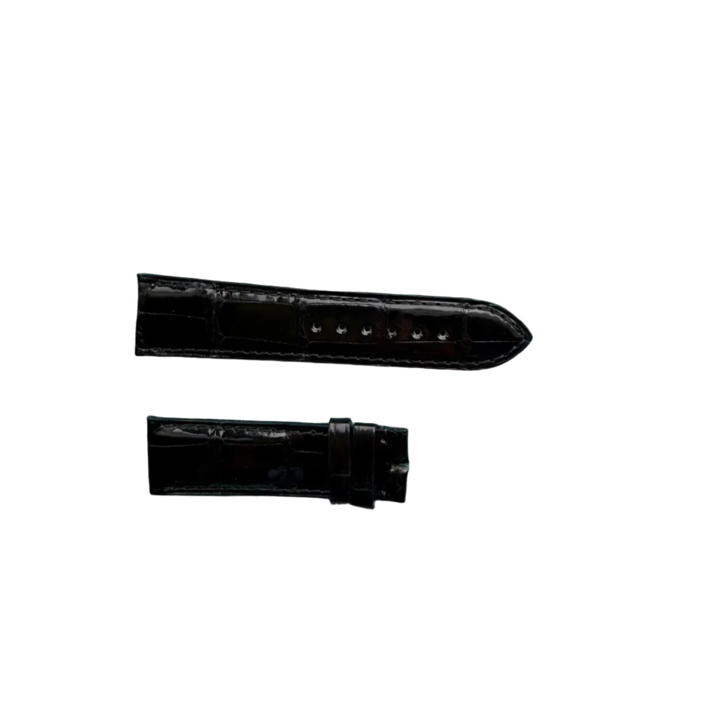 Authentic Cartier Black Alligator Padded & Stitched Watch Strap Band 20mm