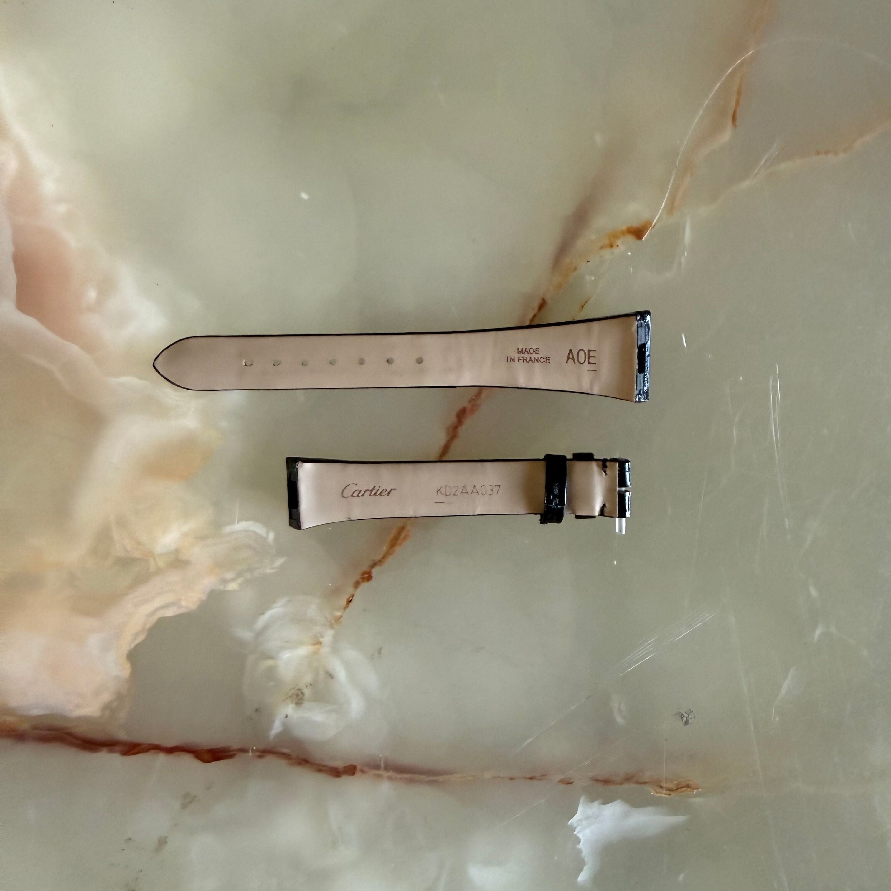Authentic Cartier Black Alligator Quick Release Watch Strap Band 15mm KD2AA037