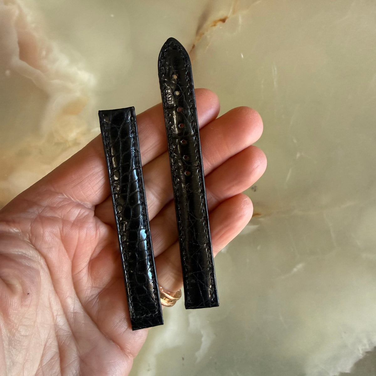 Authentic Cartier Black Alligator Watch Strap Band 13mm
