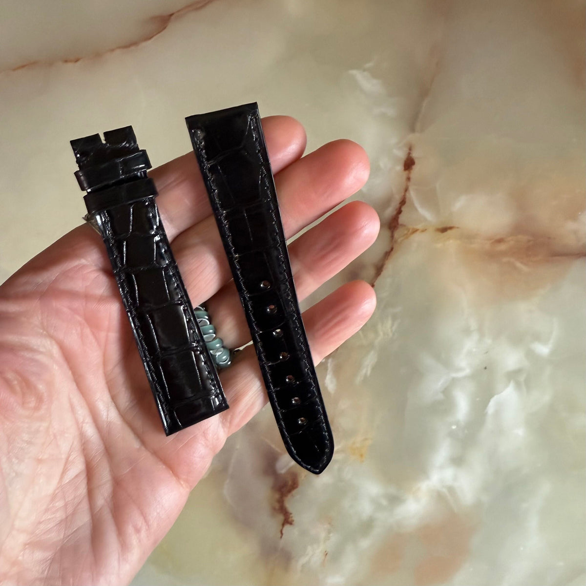 Authentic Cartier Black Alligator Watch Strap Band 19mm KD20BP40