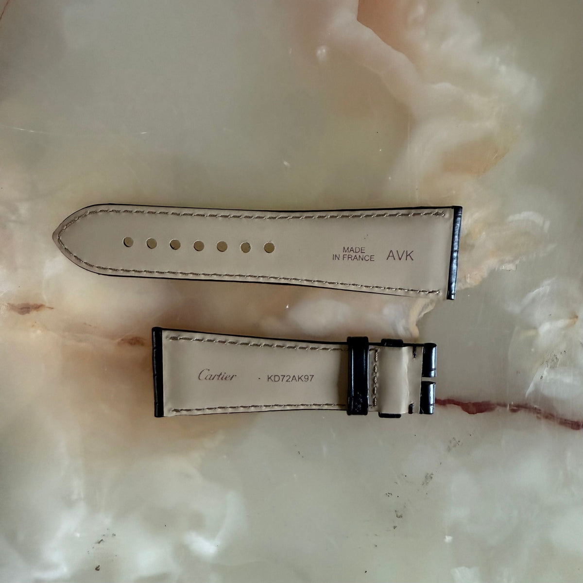 Authentic Cartier Black Alligator Watch Strap Band 20mm KD72AK97