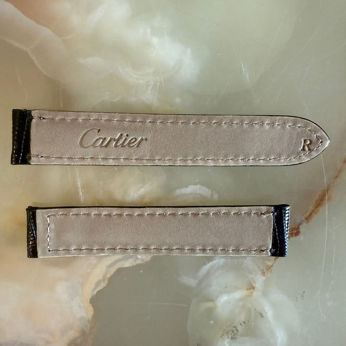 Authentic Cartier Black Leather Watch Strap Band 13.5mm