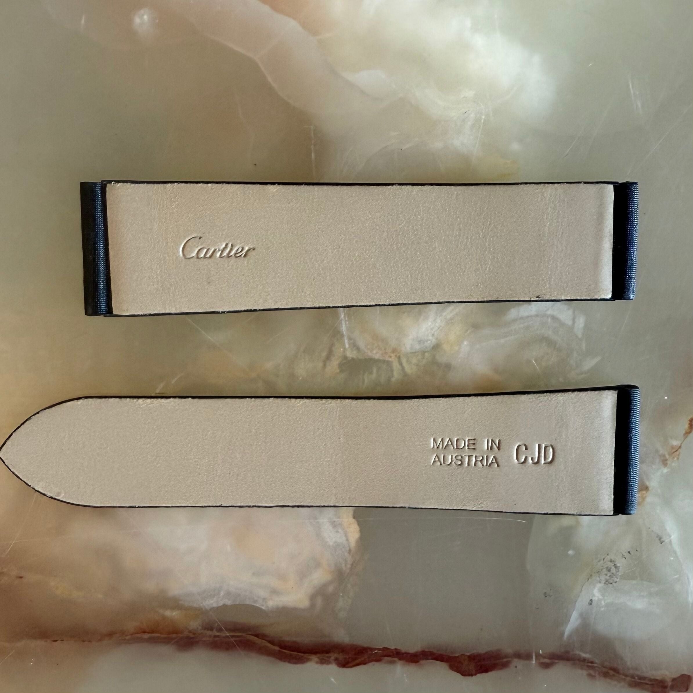 Authentic Cartier Black Satin Watch Strap Band 18mm