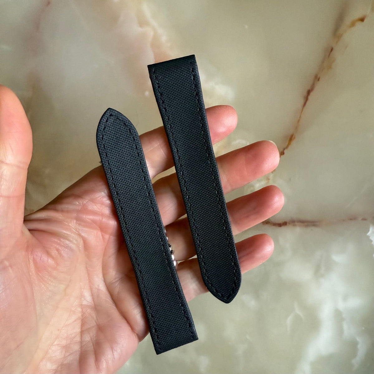 Authentic Cartier Black Textured Leather Watch Strap Band 20mm KD1MJU71-S03