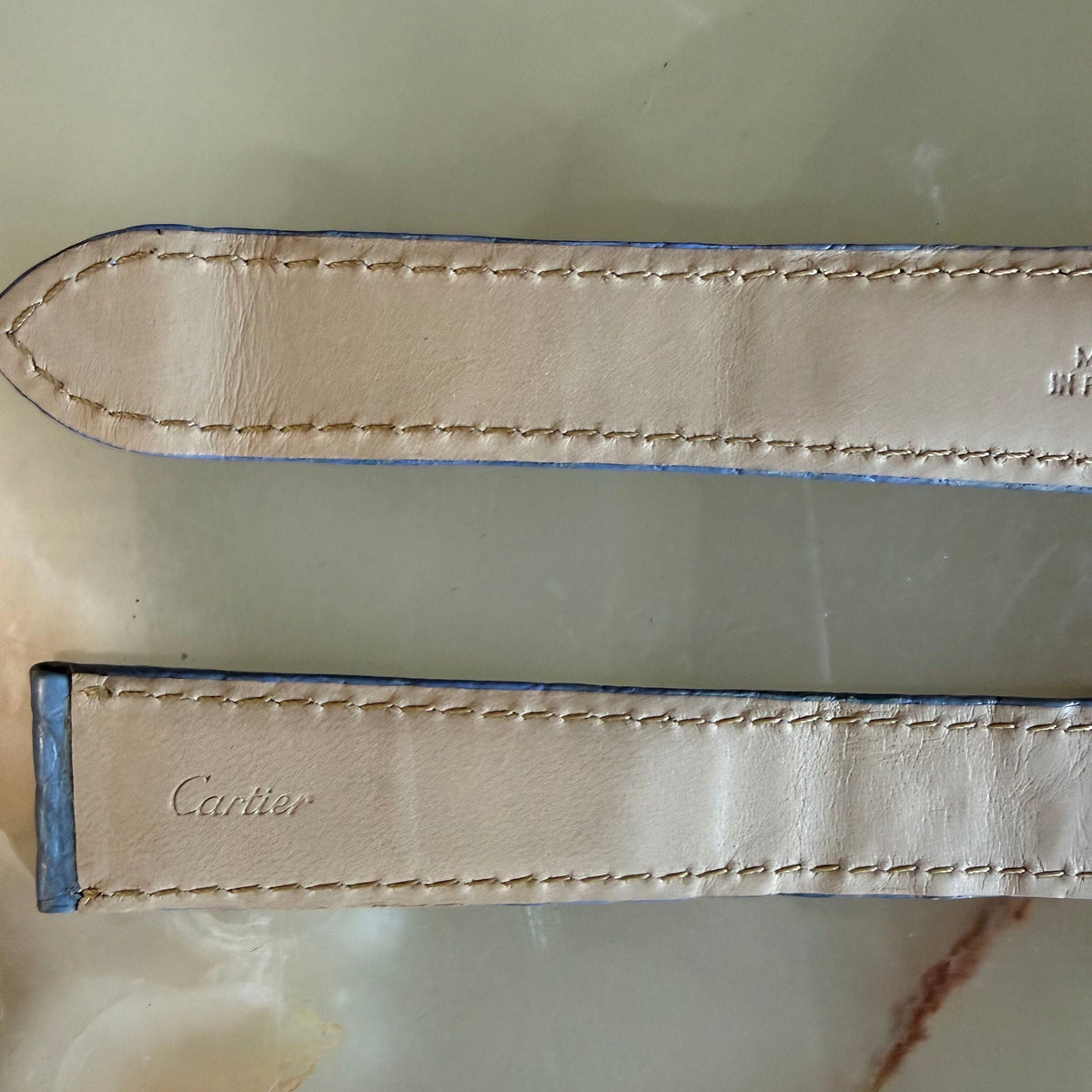 Authentic Cartier Blue Alligator Watch Strap Band 20mm