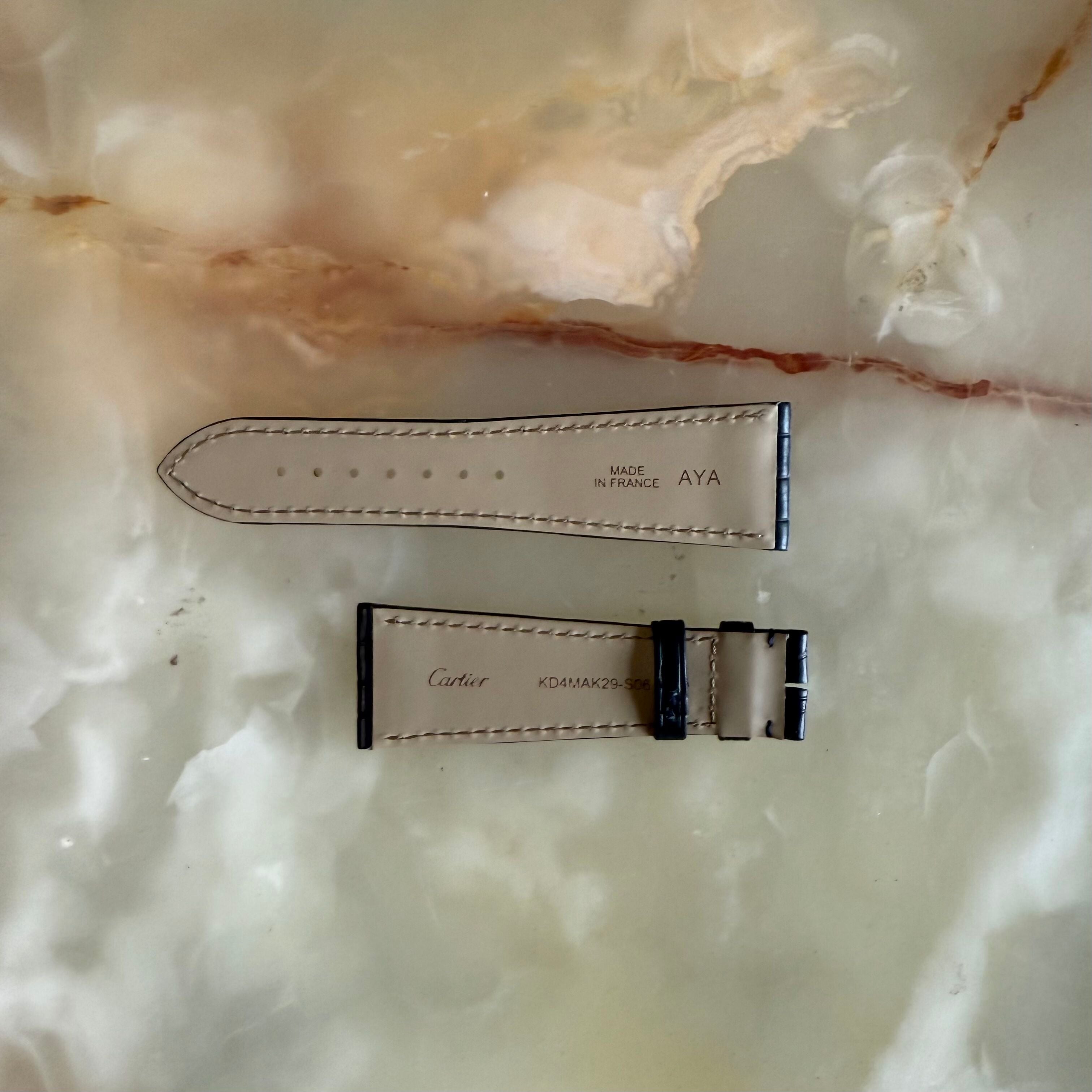 Authentic Cartier Blue Alligator Watch Strap Band 25mm KD4MAK29-S06