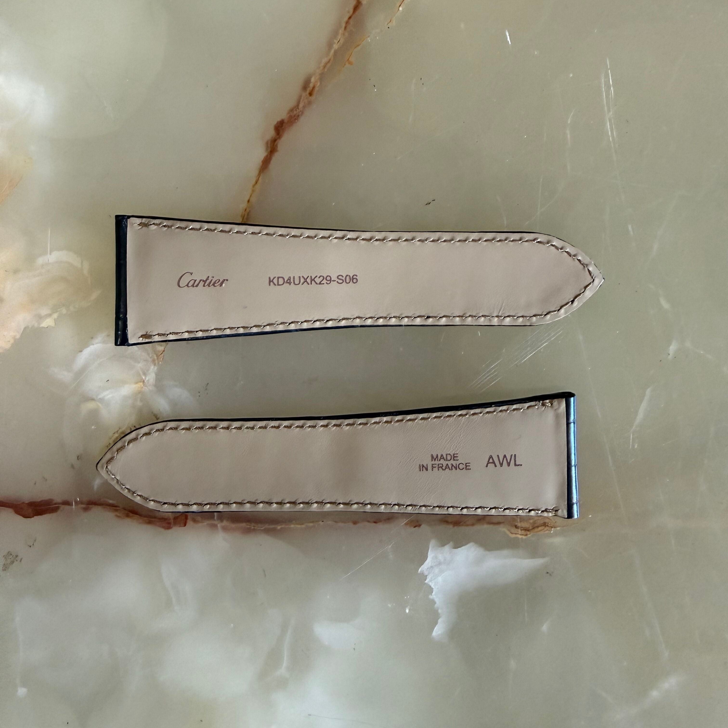 Authentic Cartier Blue Alligator Watch Strap Band 26mm KD4UXK29-S06