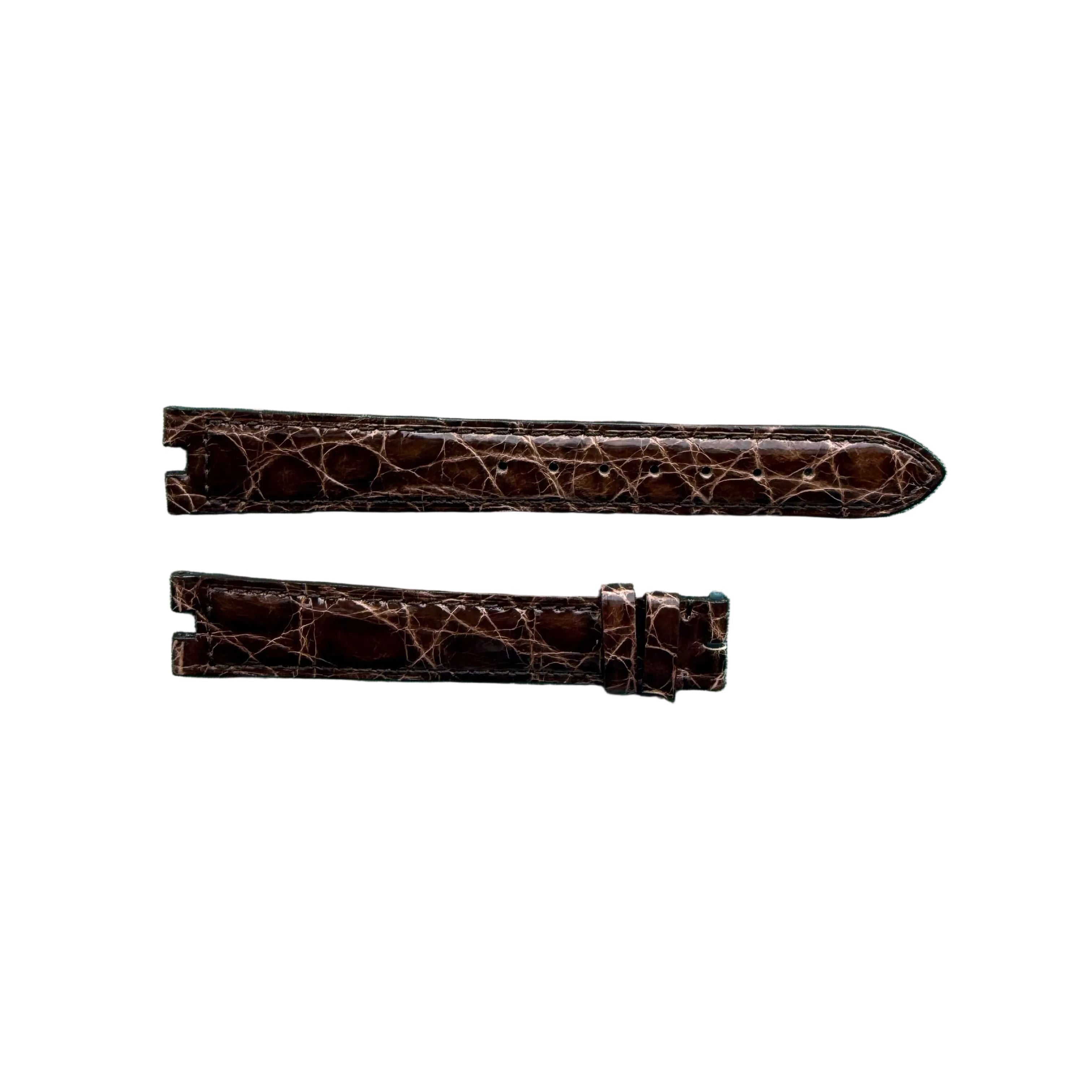 Authentic Cartier Brown Alligator Padded & Stitched Watch Strap Band 16mm