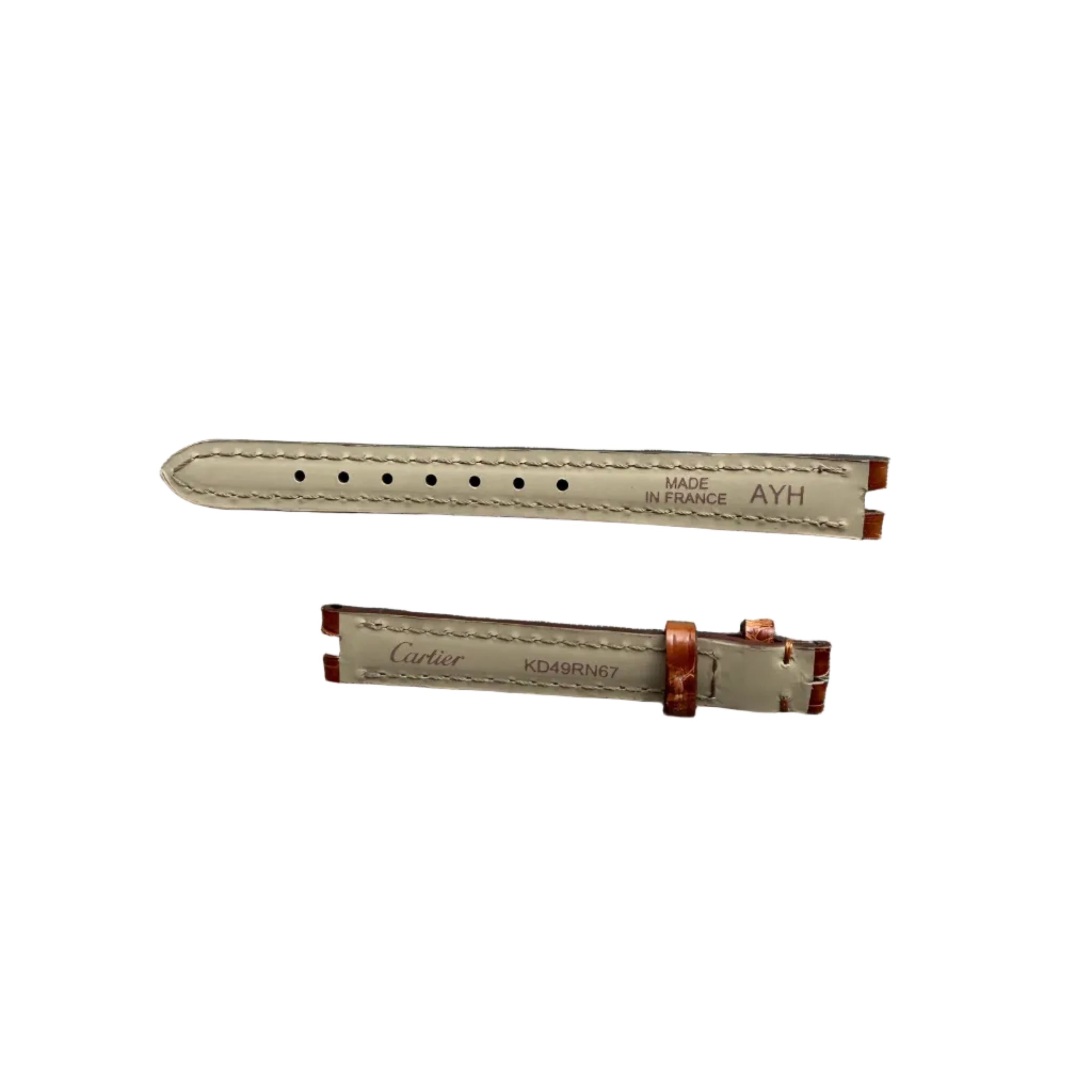 Authentic Cartier Brown Alligator Pasha Watch Strap Band 11.15mm KD49RN67