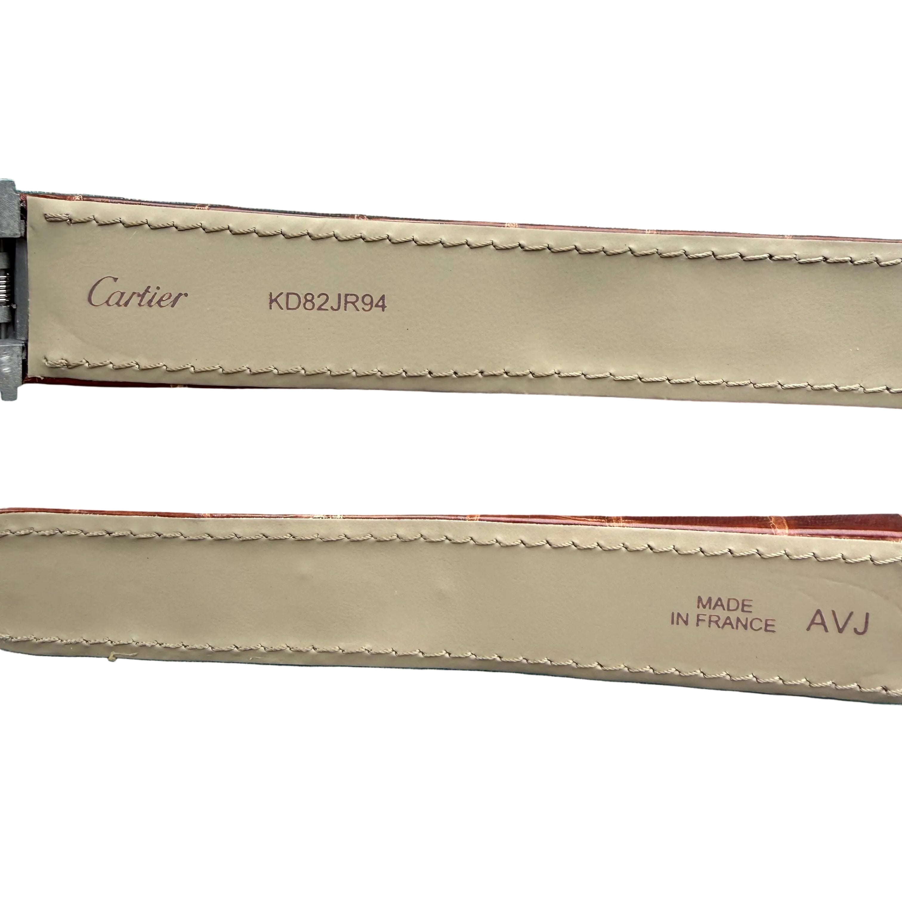 Authentic Cartier Brown Alligator Quick Release Watch Strap Band 19.45mm