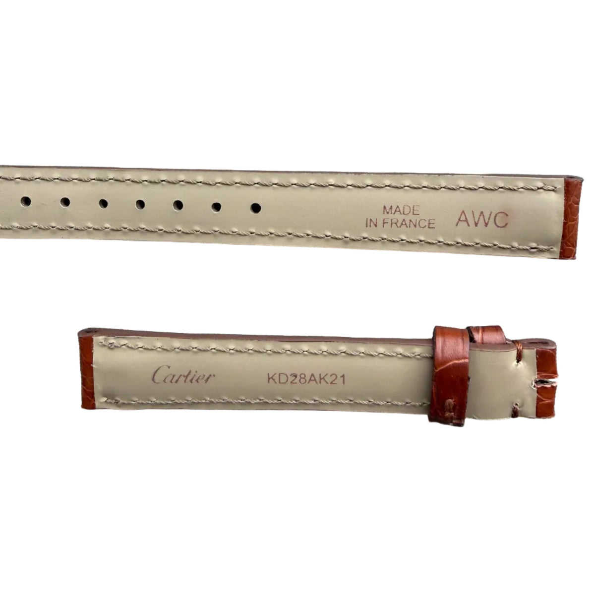 Authentic Cartier Brown Alligator Watch Strap Band 12.70mm KD28AK21